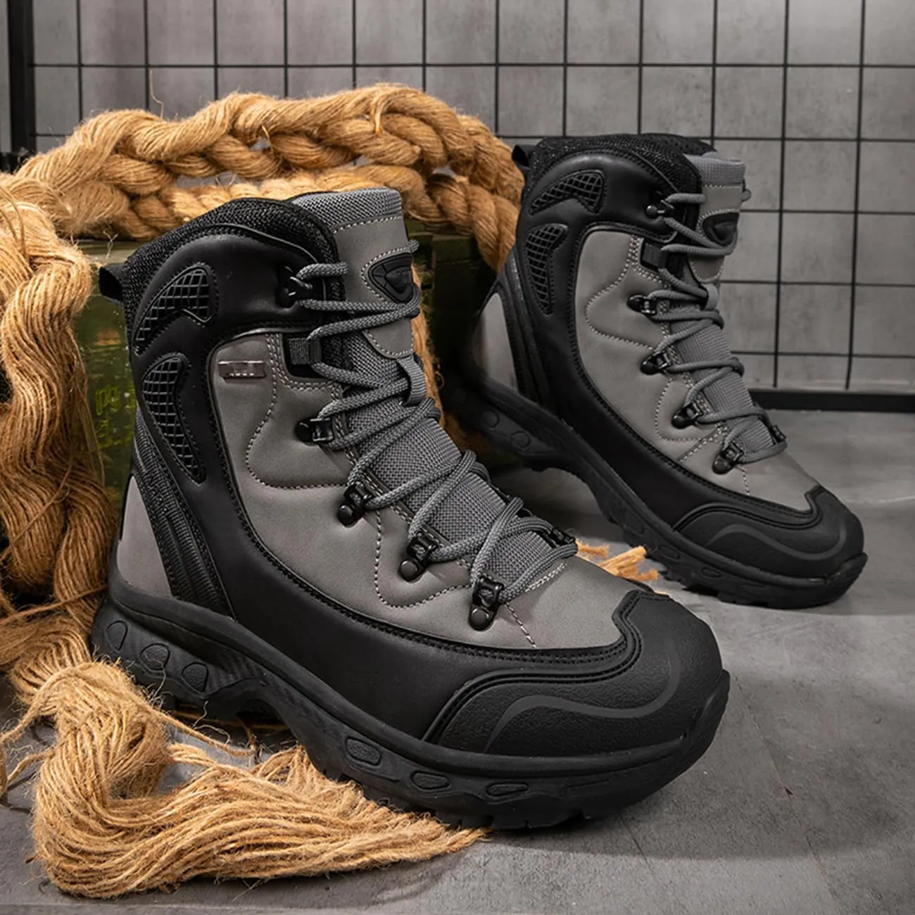 Men's Tactical Hiking Boots Lightweight Breathable Combat Boots Outdoor Jungle Work Boots