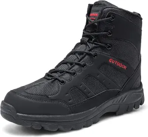 Men's Ultralight Tactical Combat Boots, Outdoor Breathable and Wear-resistant Desert Hiking Shoes, Comfort Waterproof Lace Up Zipper Men's Shoes