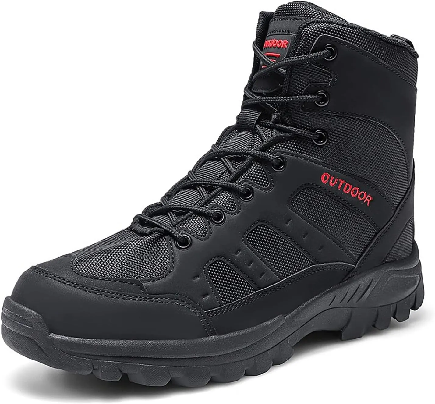 Men's Ultralight Tactical Combat Boots, Outdoor Breathable and Wear-resistant Desert Hiking Shoes, Comfort Waterproof Lace Up Zipper Men's Shoes