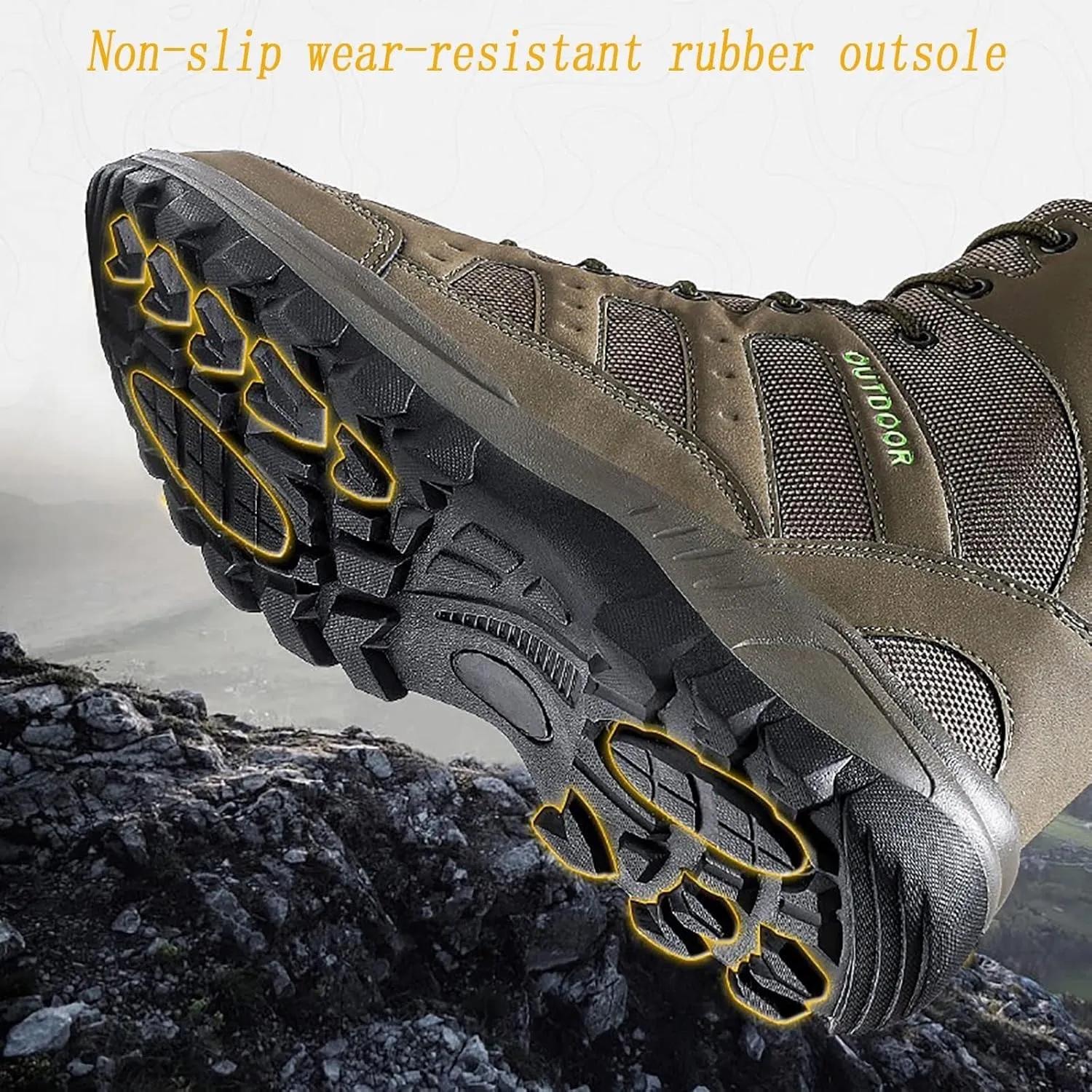 Men's Ultralight Tactical Combat Boots, Outdoor Breathable and Wear-resistant Desert Hiking Shoes, Comfort Waterproof Lace Up Zipper Men's Shoes