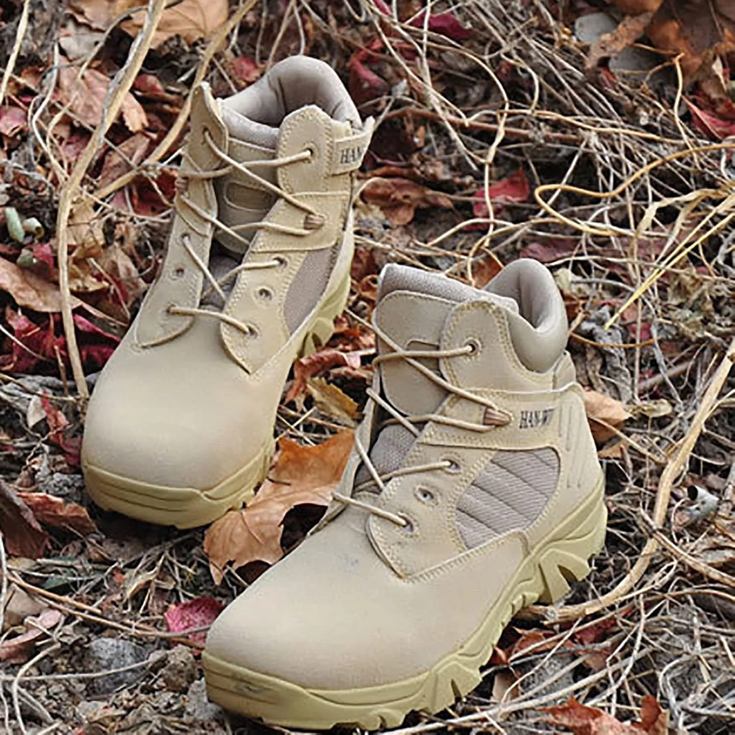 Men's Ultralight Tactical Military Boots, Comfort Breathable with Zipper Rubber Sole Hiking Shoes, Outdoor Lace-up Sports Durable Desert Combat Shoes