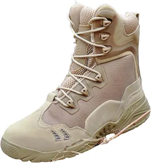 Men's Ultralight Tactical Military Boots, Spring Autumn Outdoor Breathable with Zipper Hiking Shoes, Lace-up Comfortable Durable Desert Combat Shoes