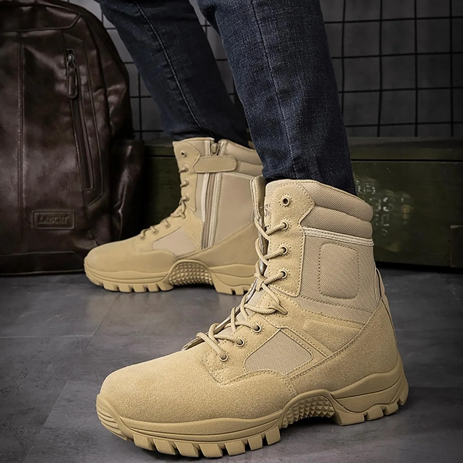Men's Waterproof Hiking Boots Outdoor Mid Trekking Backpacking Mountaineering Shoes