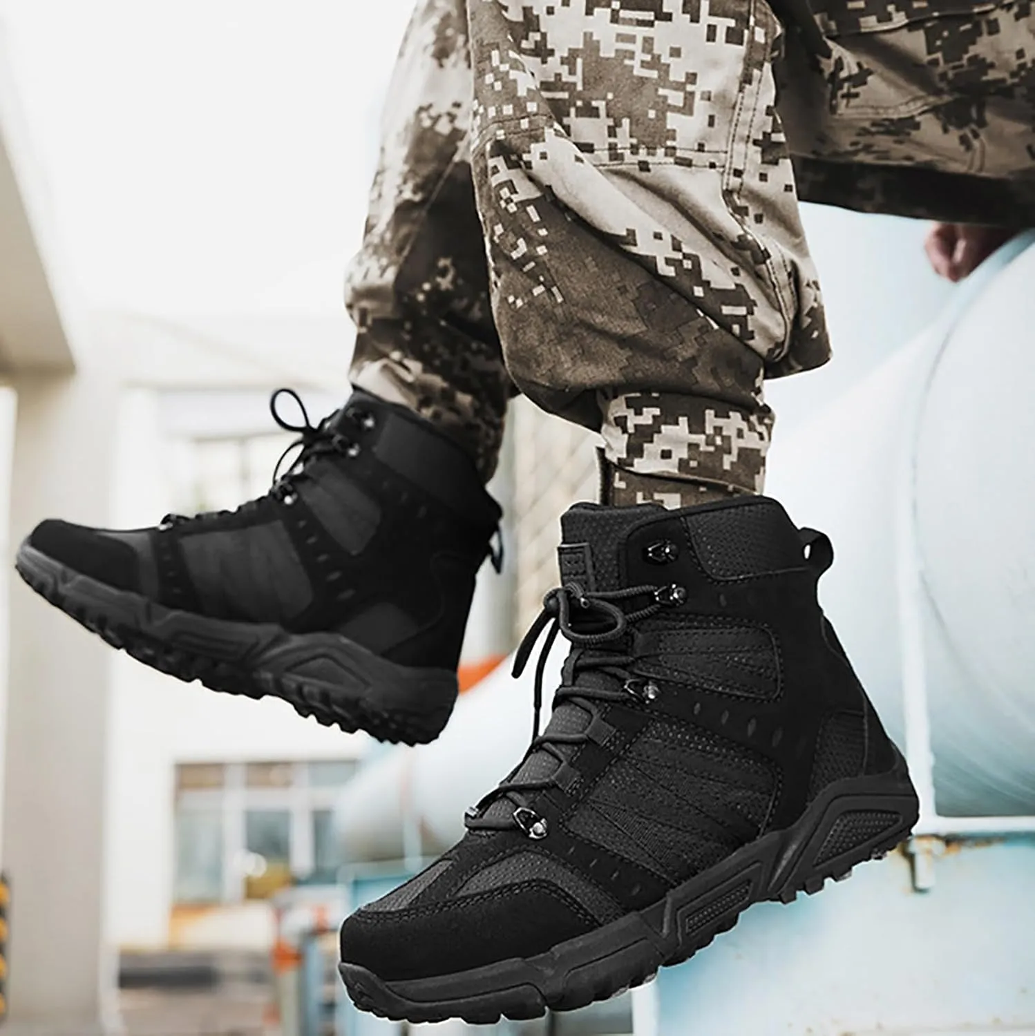 Men's Waterproof Hiking Boots Outdoor Mid Trekking Backpacking Mountaineering Shoes