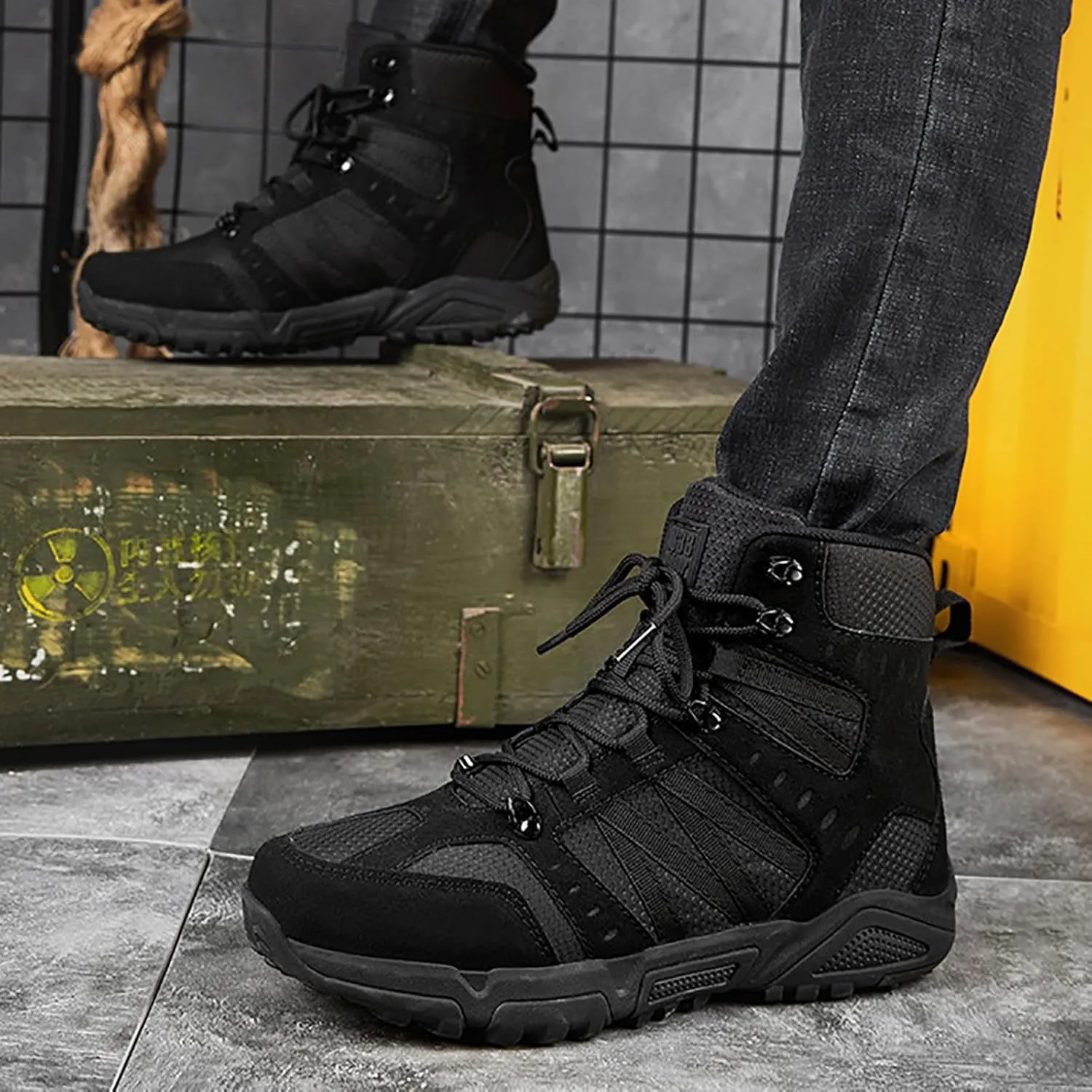 Men's Waterproof Hiking Boots Outdoor Mid Trekking Backpacking Mountaineering Shoes
