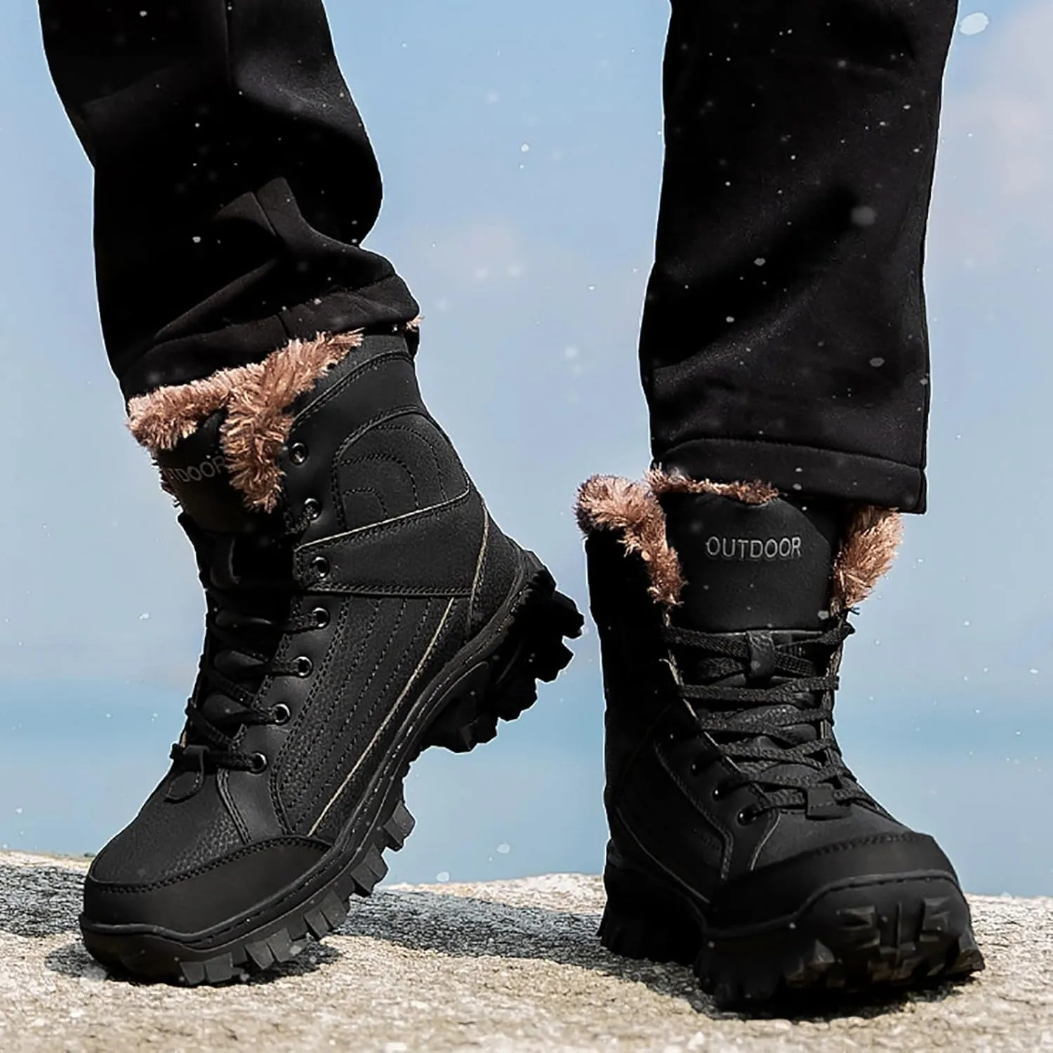 Men's Waterproof Hiking Boots Outdoor Mid Trekking Backpacking Mountaineering Shoes