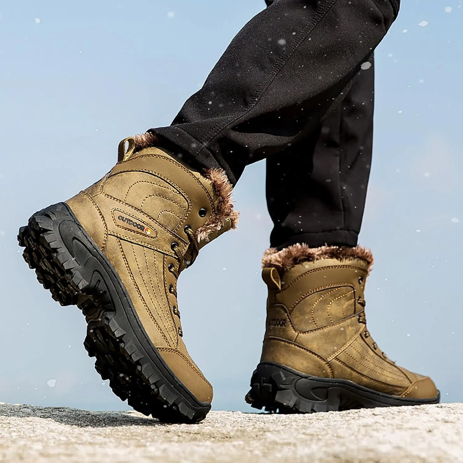 Men's Waterproof Hiking Boots Outdoor Mid Trekking Backpacking Mountaineering Shoes