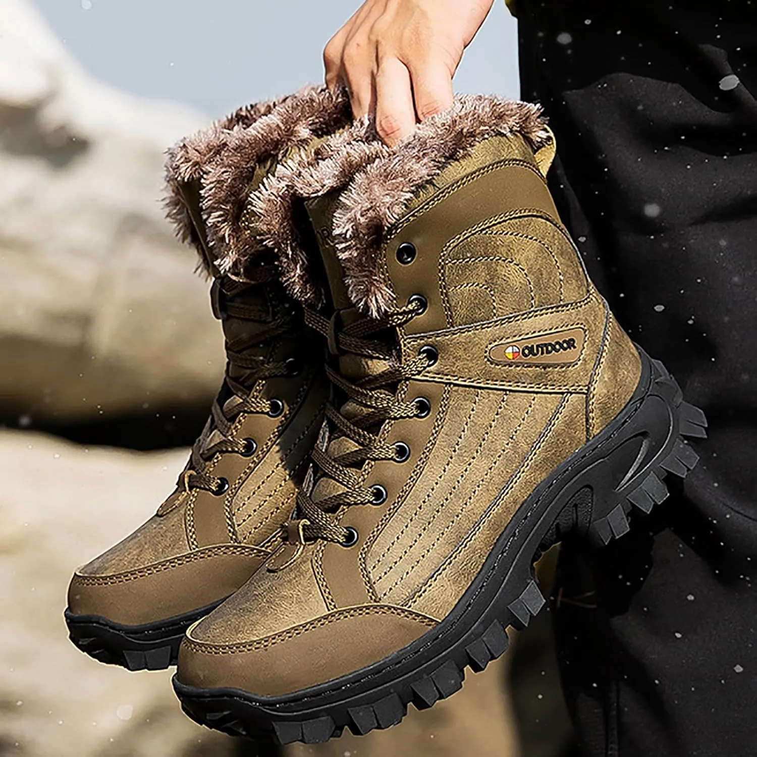 Men's Waterproof Hiking Boots Outdoor Mid Trekking Backpacking Mountaineering Shoes