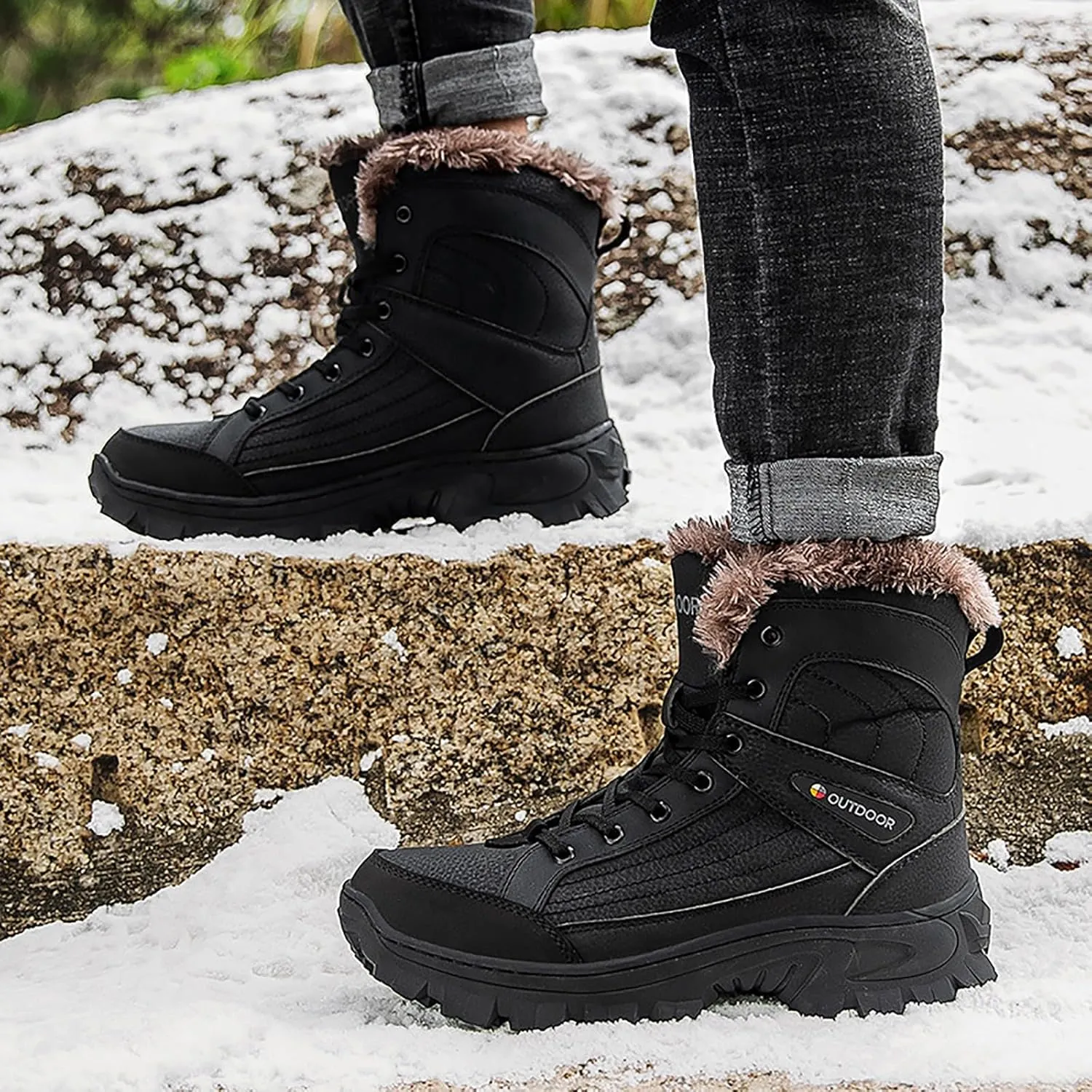 Men's Waterproof Hiking Boots Outdoor Mid Trekking Backpacking Mountaineering Shoes