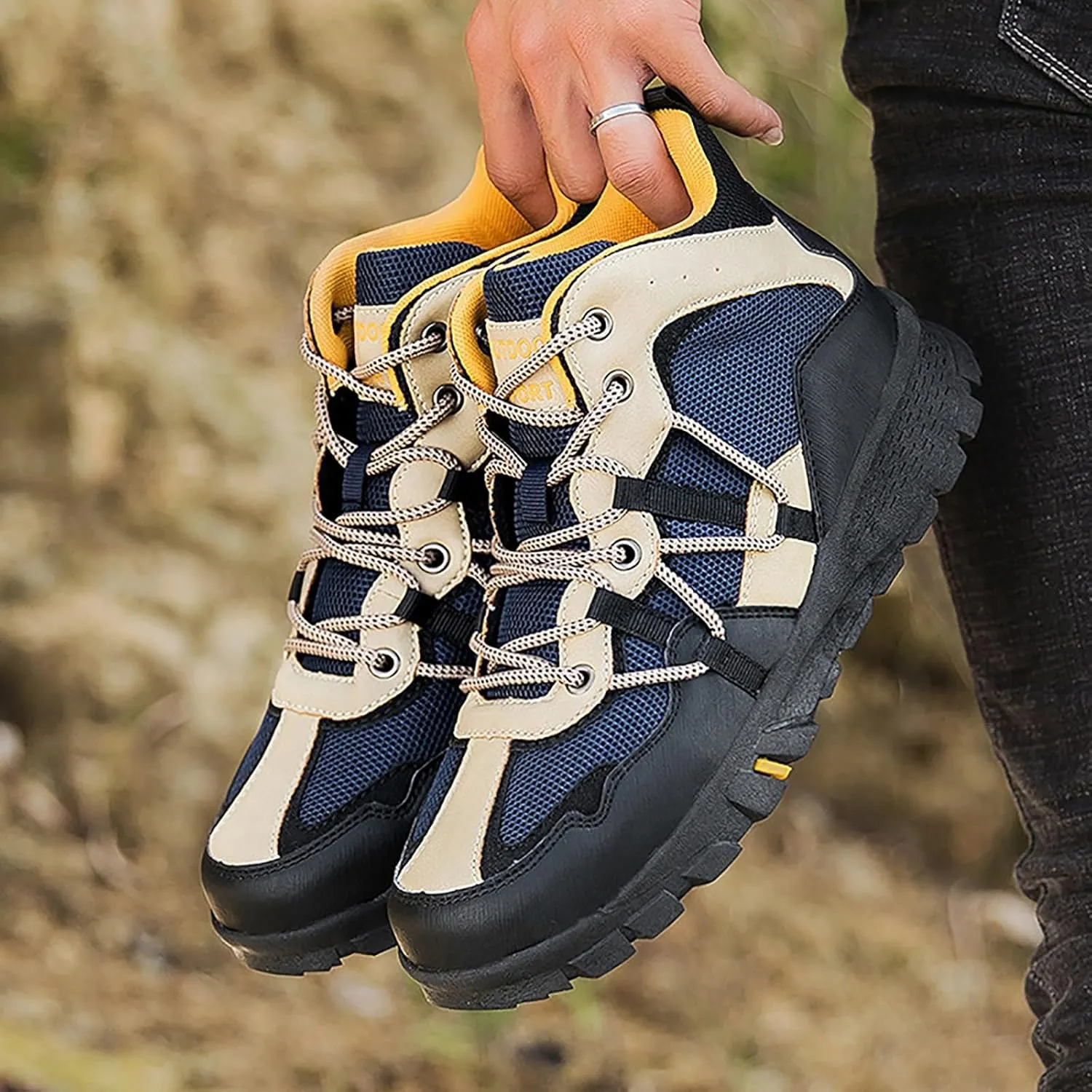 Men's Waterproof Hiking Boots Outdoor Mid Trekking Backpacking Mountaineering Shoes