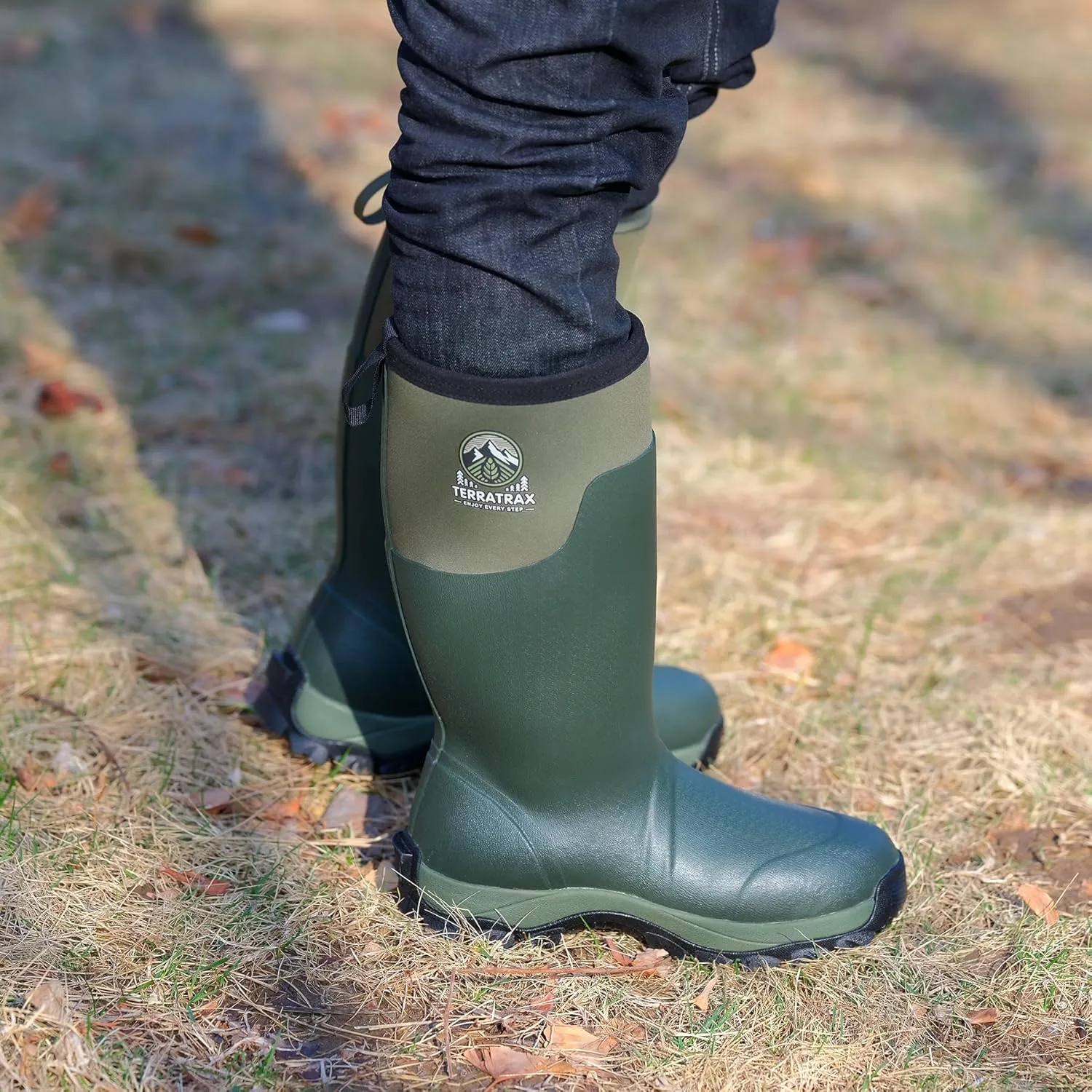 Men's Waterproof Insulated Rubber Hunting Boots ?C 6mm Neoprene Rain Boots for Outdoor Work, Fishing, Farming & Gardening