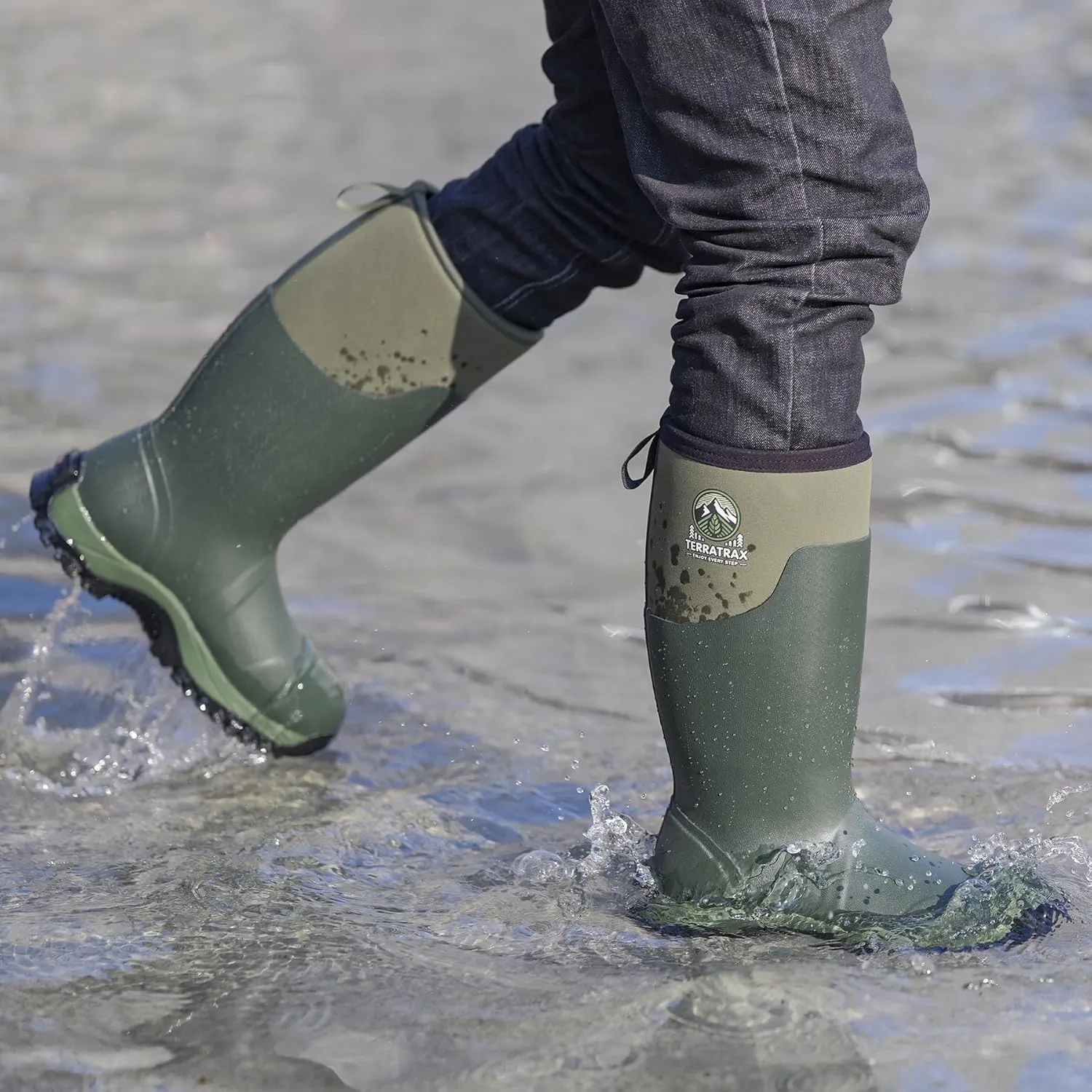 Men's Waterproof Insulated Rubber Hunting Boots ?C 6mm Neoprene Rain Boots for Outdoor Work, Fishing, Farming & Gardening