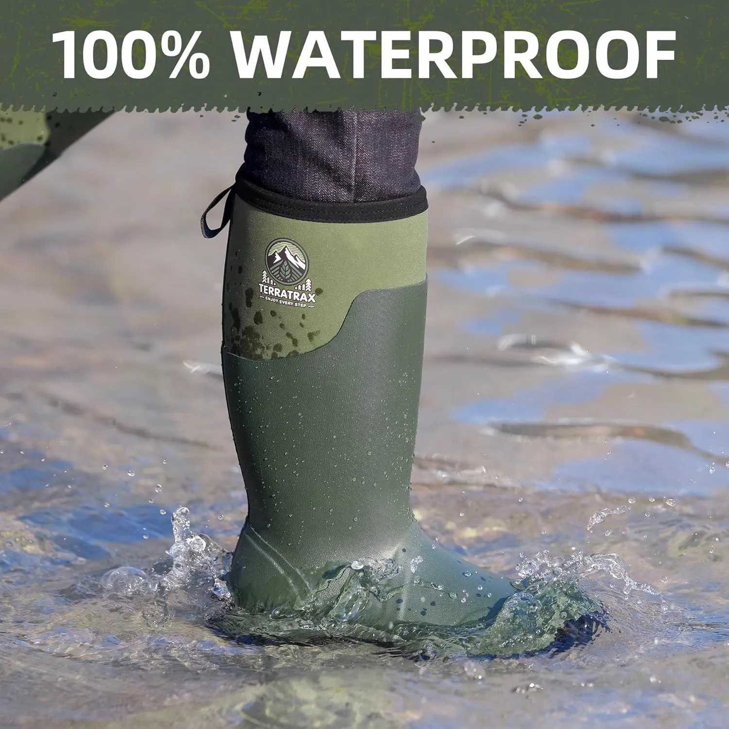 Men's Waterproof Insulated Rubber Hunting Boots ?C 6mm Neoprene Rain Boots for Outdoor Work, Fishing, Farming & Gardening