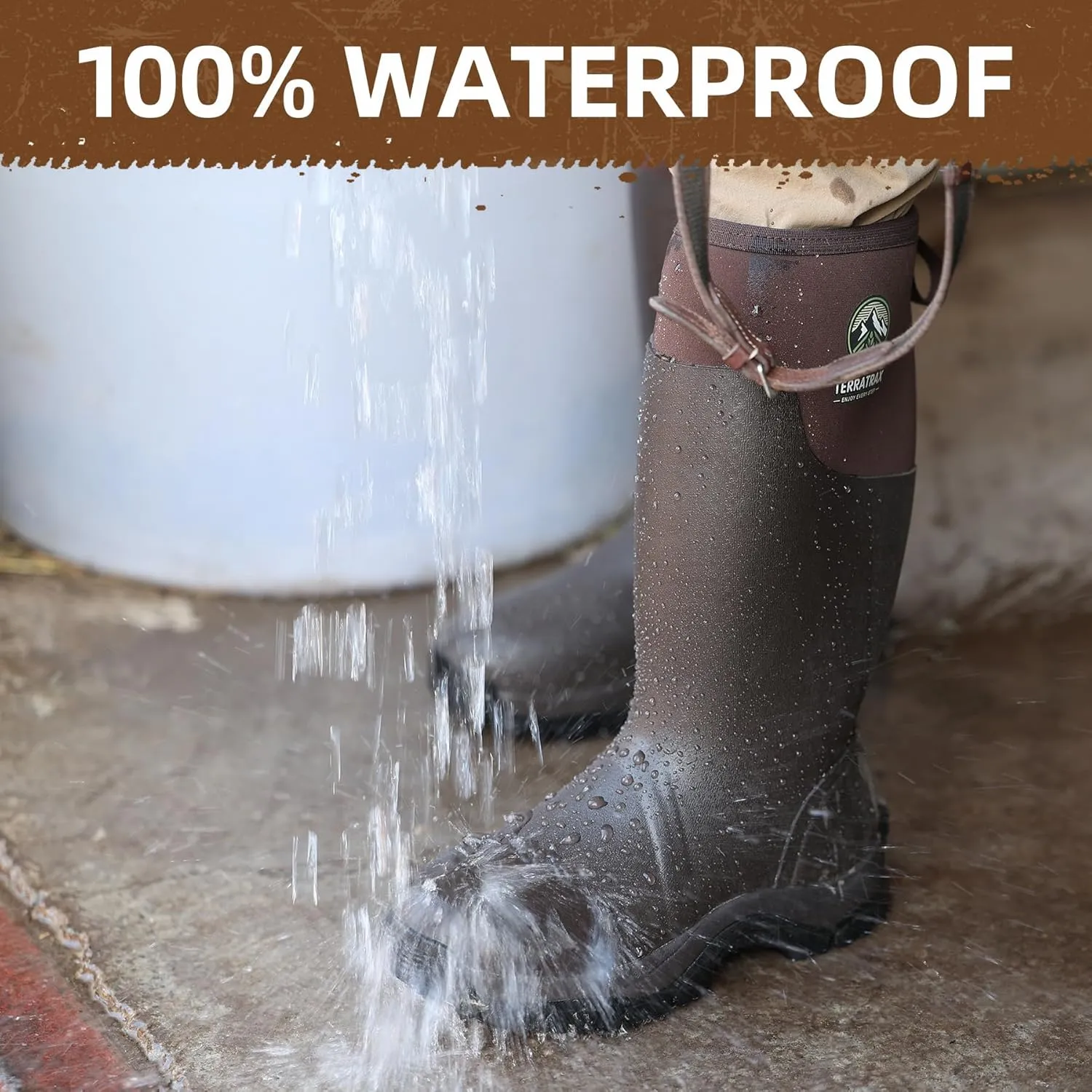 Men's Waterproof Insulated Rubber Hunting Boots ?C 6mm Neoprene Rain Boots for Outdoor Work, Fishing, Farming & Gardening
