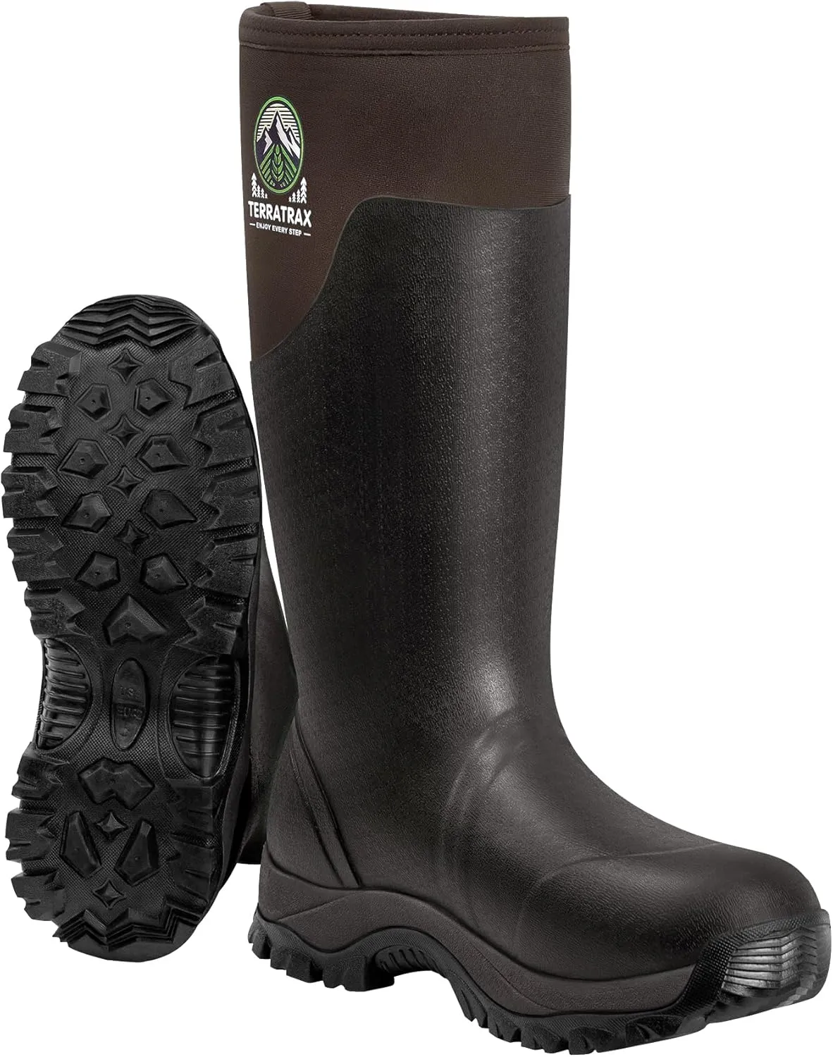 Men's Waterproof Insulated Rubber Hunting Boots ?C 6mm Neoprene Rain Boots for Outdoor Work, Fishing, Farming & Gardening