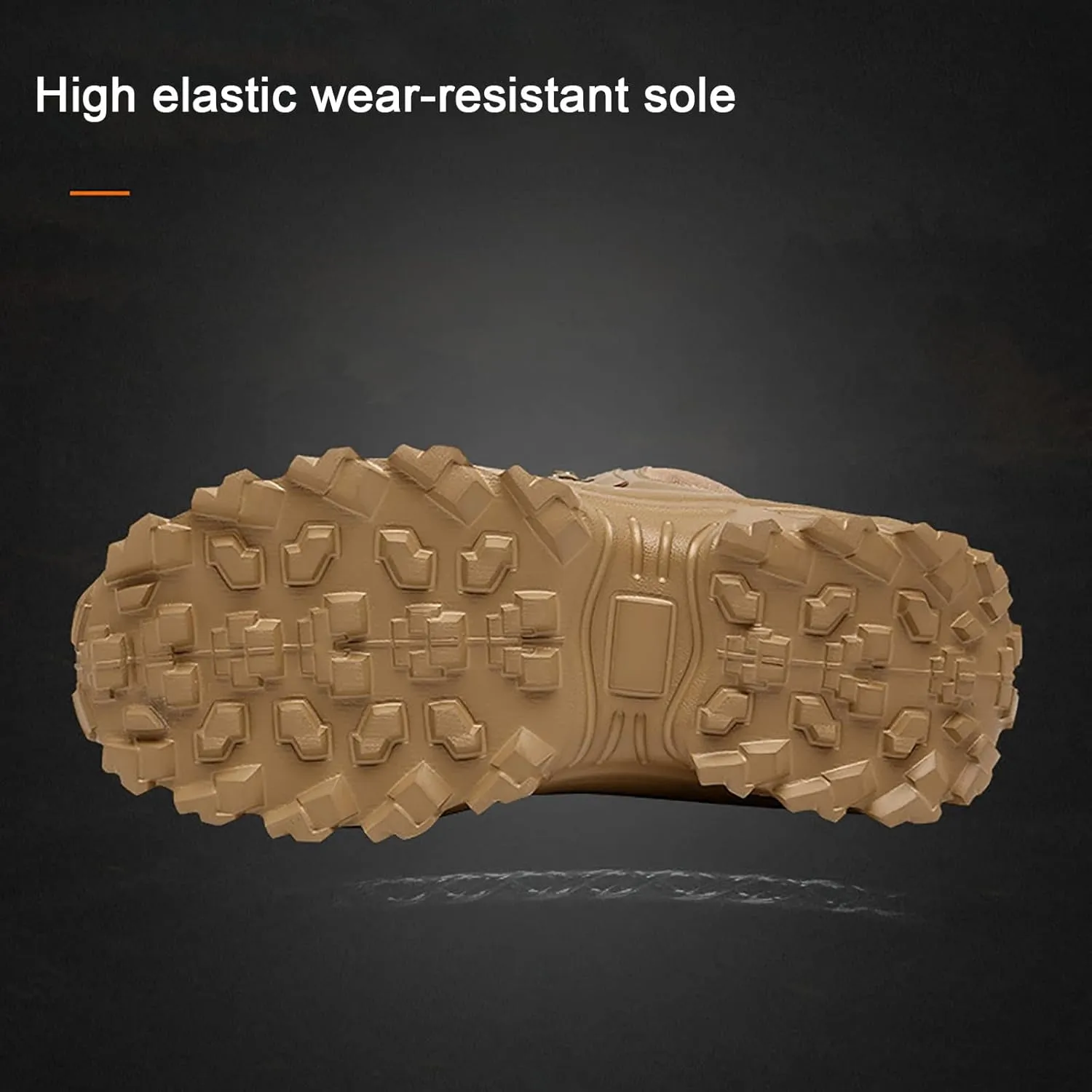 Mens Waterproof Military Boots, Comfortable Shock Absorption Durable Rubber Sole Military Work and Desert Boots, for Outdoor Sports Lace-up Hiking Shoes