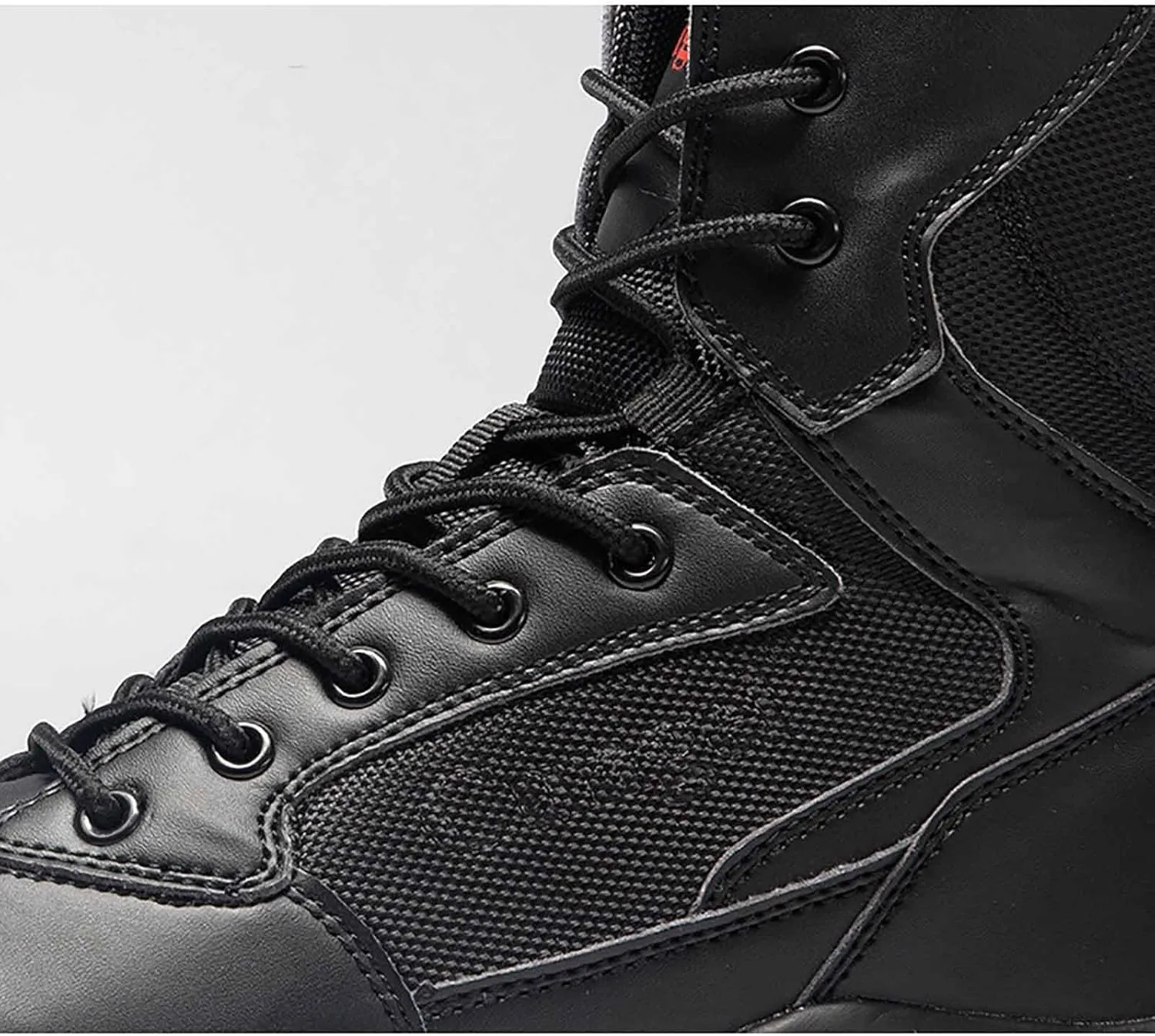 Military Combat Desert Boots, Men Leather Side Zip Desert Combat Boots with Sports Socks Breathable Jungle Hiking Boots Waterproof Tactical Boots
