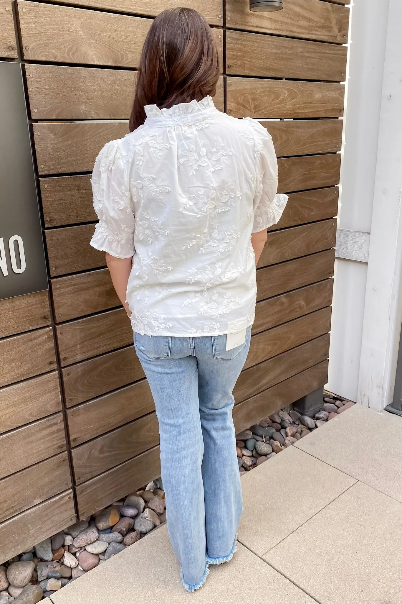 Next Time Floral Detail Off White Top