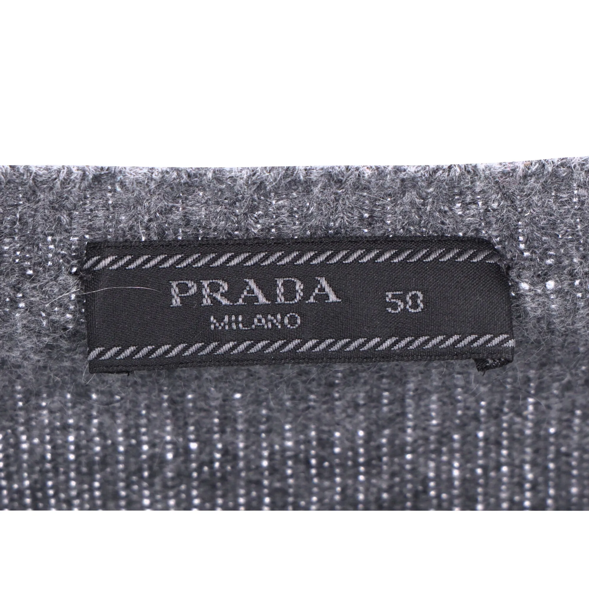 Prada V-Neck Pullover in Grey Wool