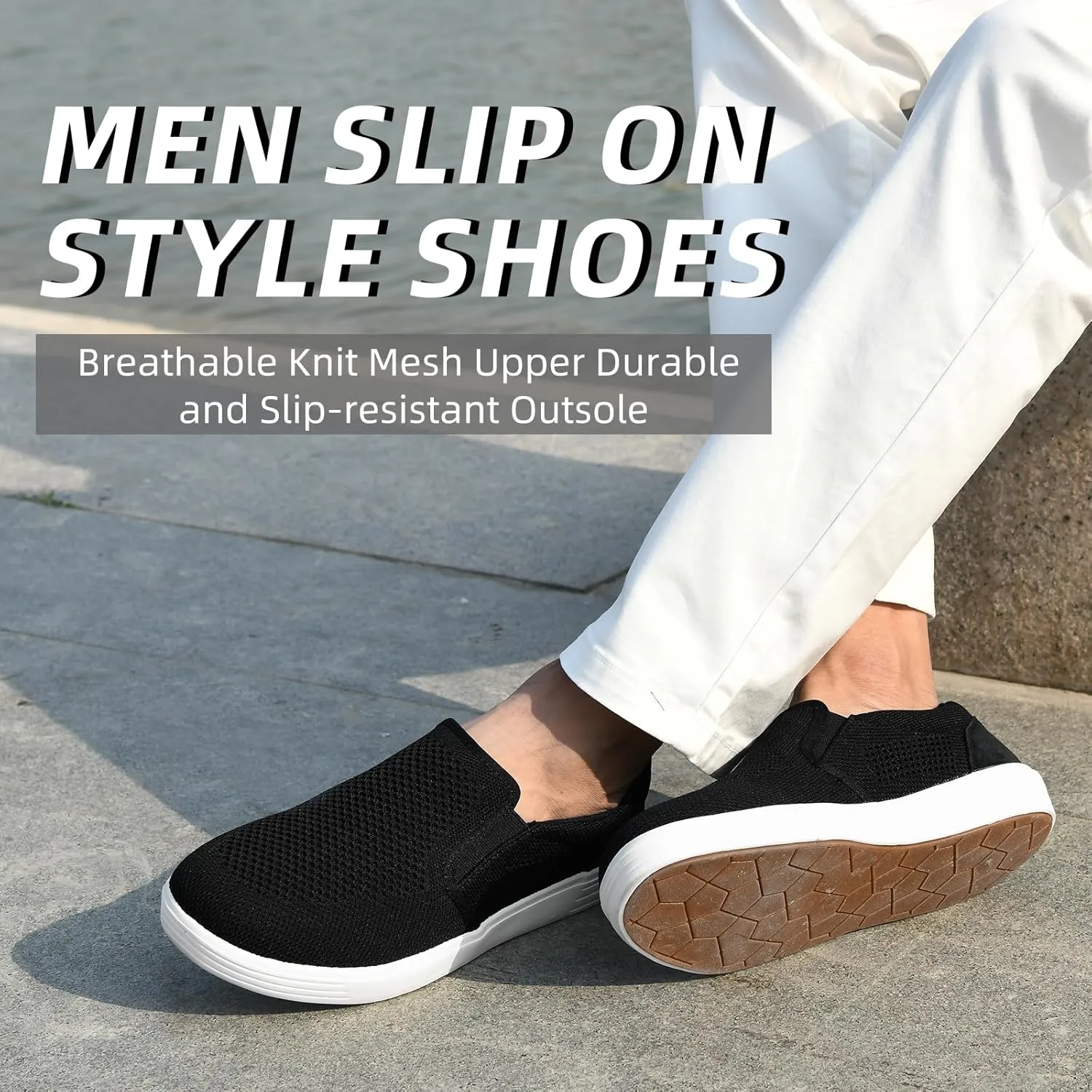 Puxowe Men's Casual Slip On Walking Shoes Mesh Comfortable Loafer