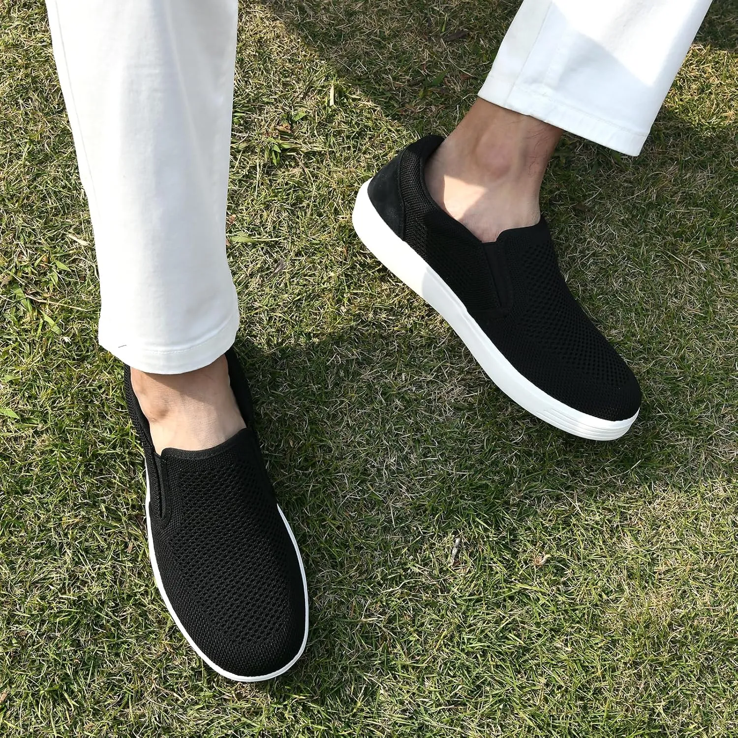 Puxowe Men's Casual Slip On Walking Shoes Mesh Comfortable Loafer