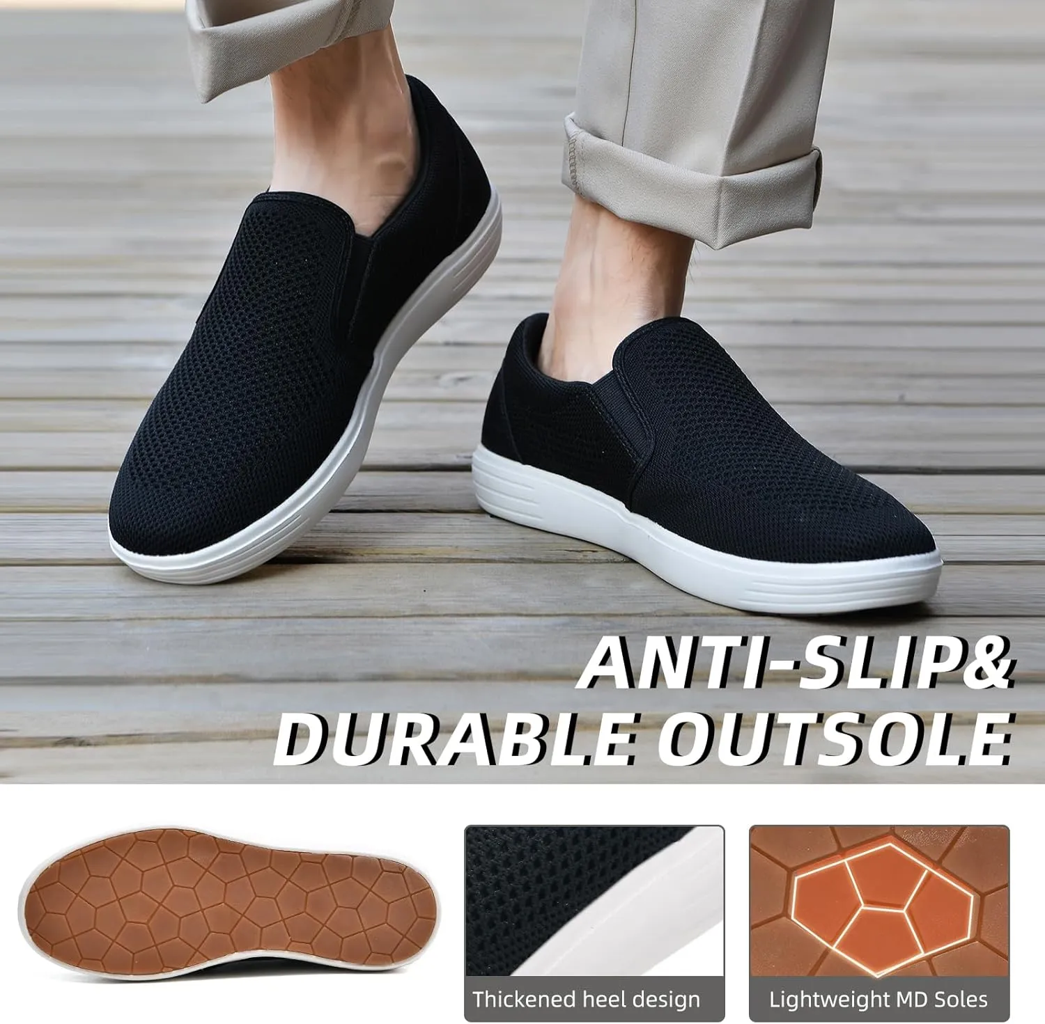 Puxowe Men's Casual Slip On Walking Shoes Mesh Comfortable Loafer