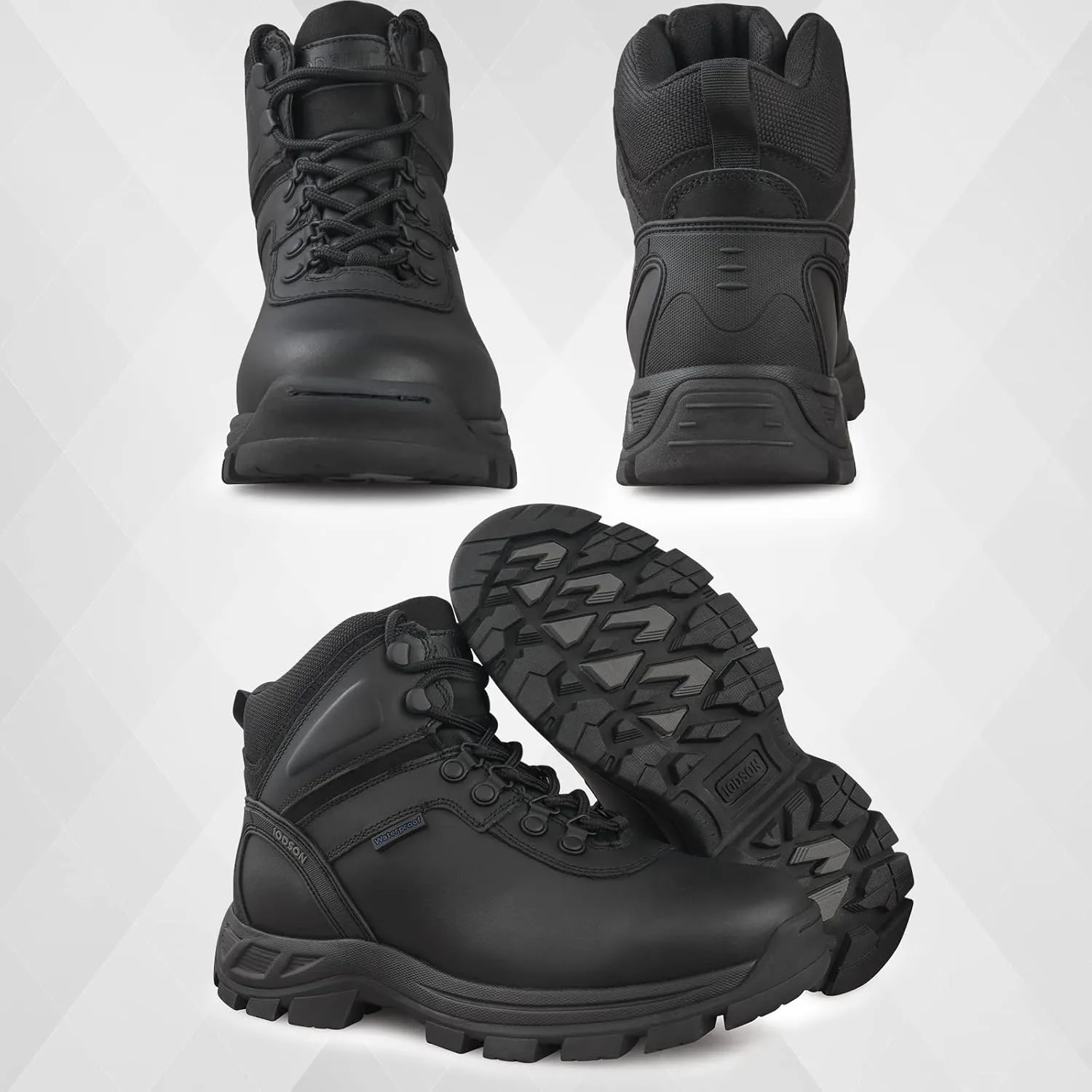 QUNLON Men 's Waterproof Hiking Boots Lightweight trekking Boots Non Slip Mountaineering Backpacking Boots Outdoor Work Boots