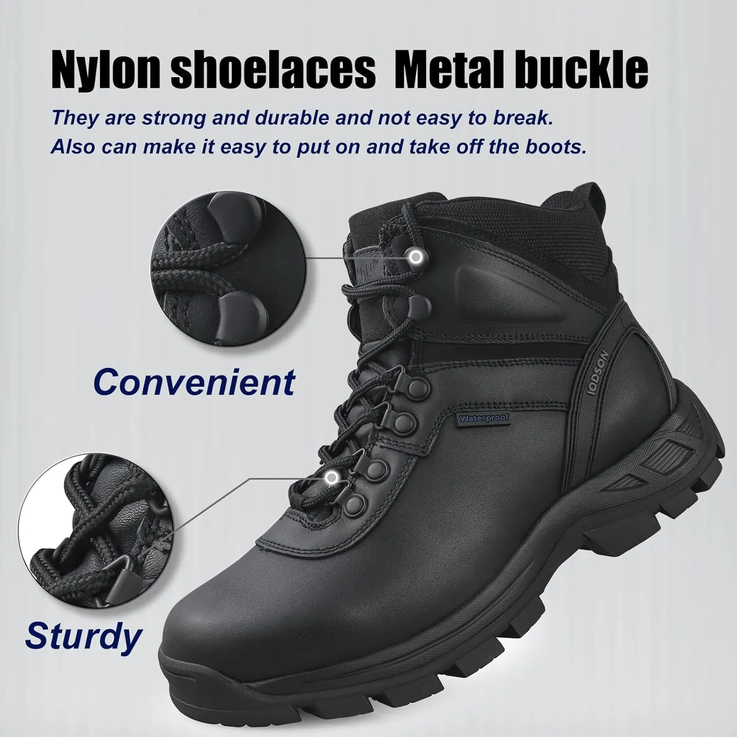 QUNLON Men 's Waterproof Hiking Boots Lightweight trekking Boots Non Slip Mountaineering Backpacking Boots Outdoor Work Boots