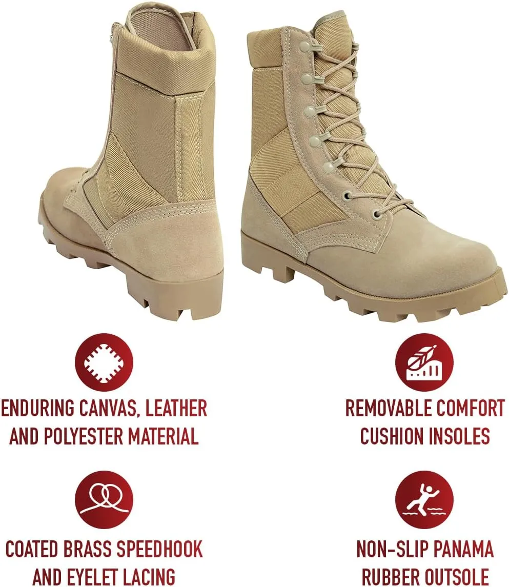 Rothco Speedlace Jungle Boots Leather Suede Rugged Tactical Hiking Boot 8" High