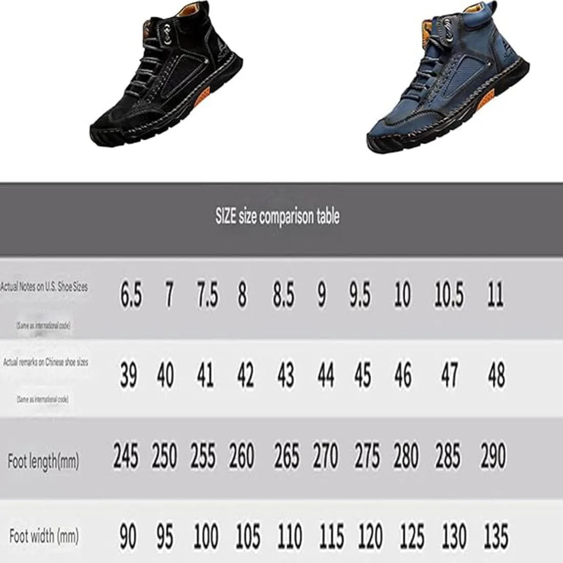Sawbehind Men's Comfortable Handmade Leather Boots, Spacious Toe Boxoutdoor Leathers Shoes, Non-Slip Waterproof Multifunctional Outdoor Leather Boots, Suitable for Gathering Outdoors