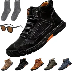 Sawbehind Mens Shoes, Saw Behind Men's Comfortable Handmade Leather Boots, Outdoor Leather Boots, Waterproof, Arch Support