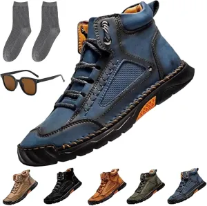 Sawbehind Mens Shoes, Saw Behind Men's Comfortable Handmade Leather Boots, Outdoor Leather Boots, Waterproof, Arch Support