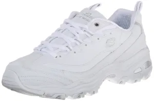 Skechers D'Lites FRES.5 START Memory Foam Lace-up Sneaker White Silver (11, White Silver)