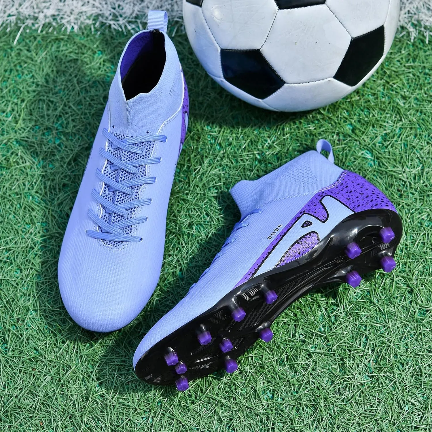 Soccer Cleats for Mens Womens Indoor Soccer Shoes Unisex Baseball Turf Shoes Youth Rugby Shoes Adult AG FG TF Football Boots Wide Training Sneaker