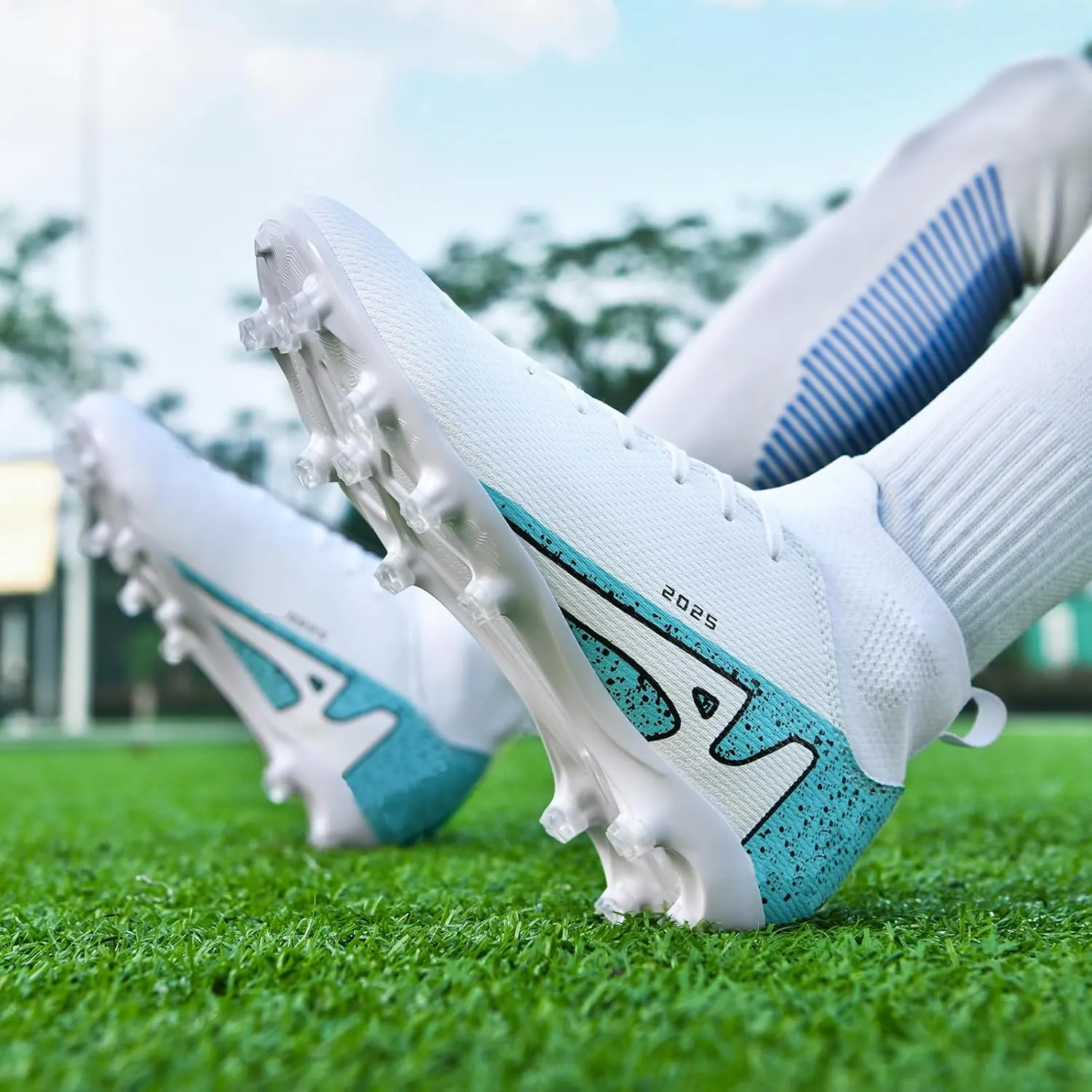 Soccer Cleats for Mens Womens Indoor Soccer Shoes Unisex Baseball Turf Shoes Youth Rugby Shoes Adult AG FG TF Football Boots Wide Training Sneaker