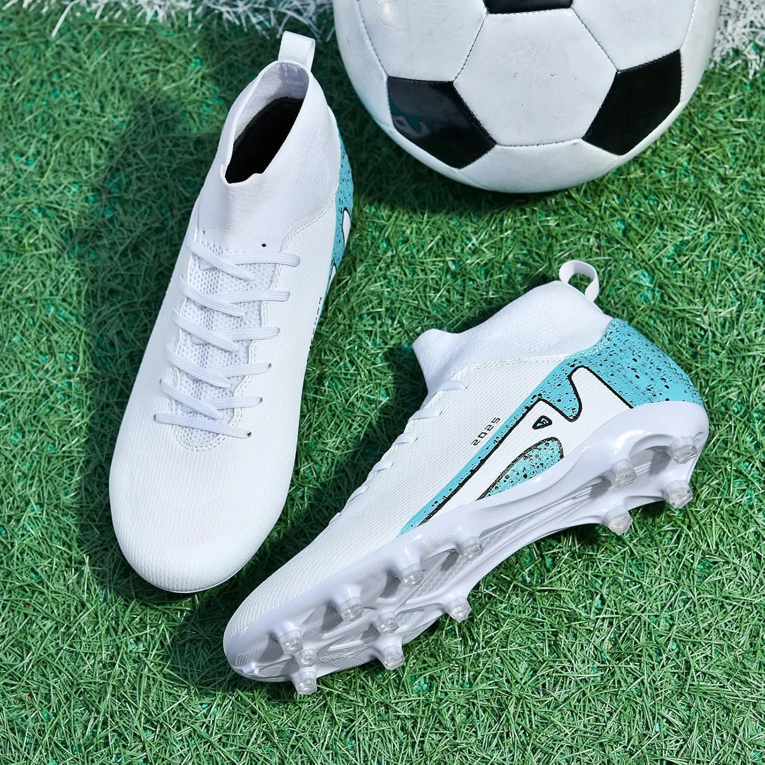 Soccer Cleats for Mens Womens Indoor Soccer Shoes Unisex Baseball Turf Shoes Youth Rugby Shoes Adult AG FG TF Football Boots Wide Training Sneaker