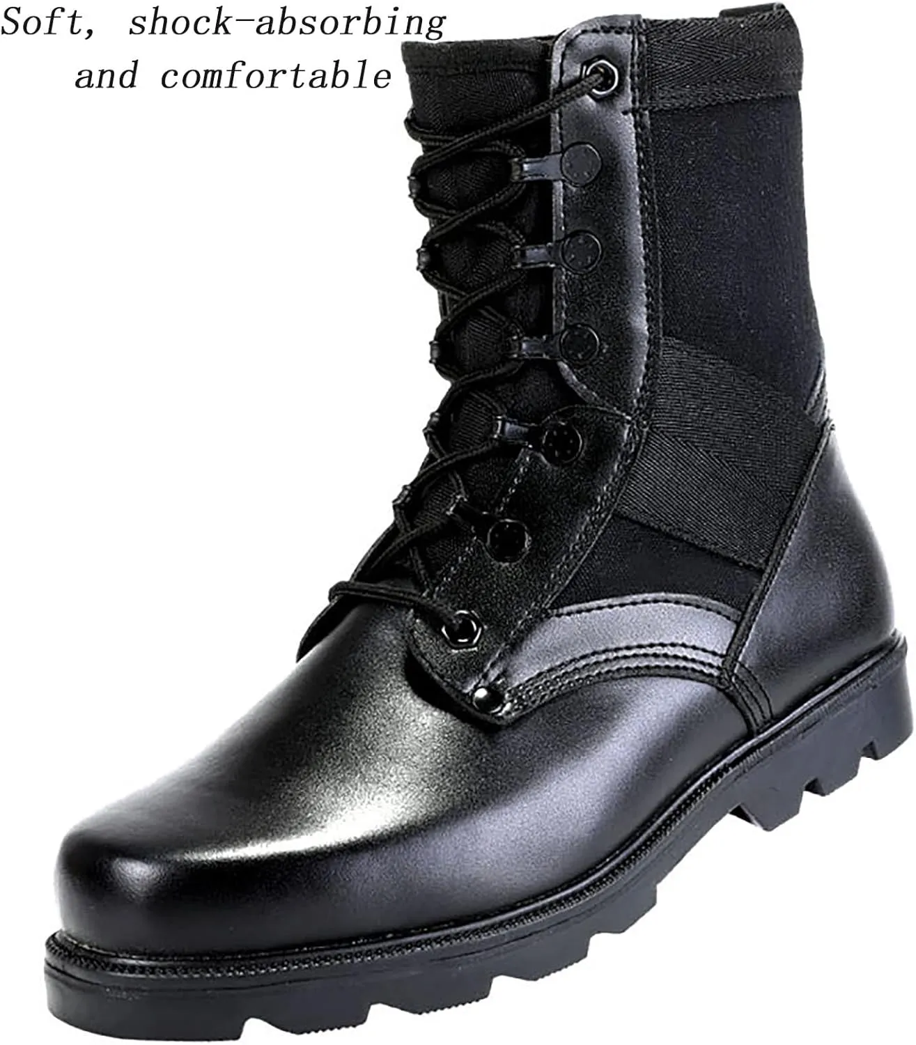 Summer Ultralight Combat Boots for Men, Lightweight Durable Rubber Sole Military Work and Desert Boots, Outdoor Waterproof Breathable Hiking Shoes