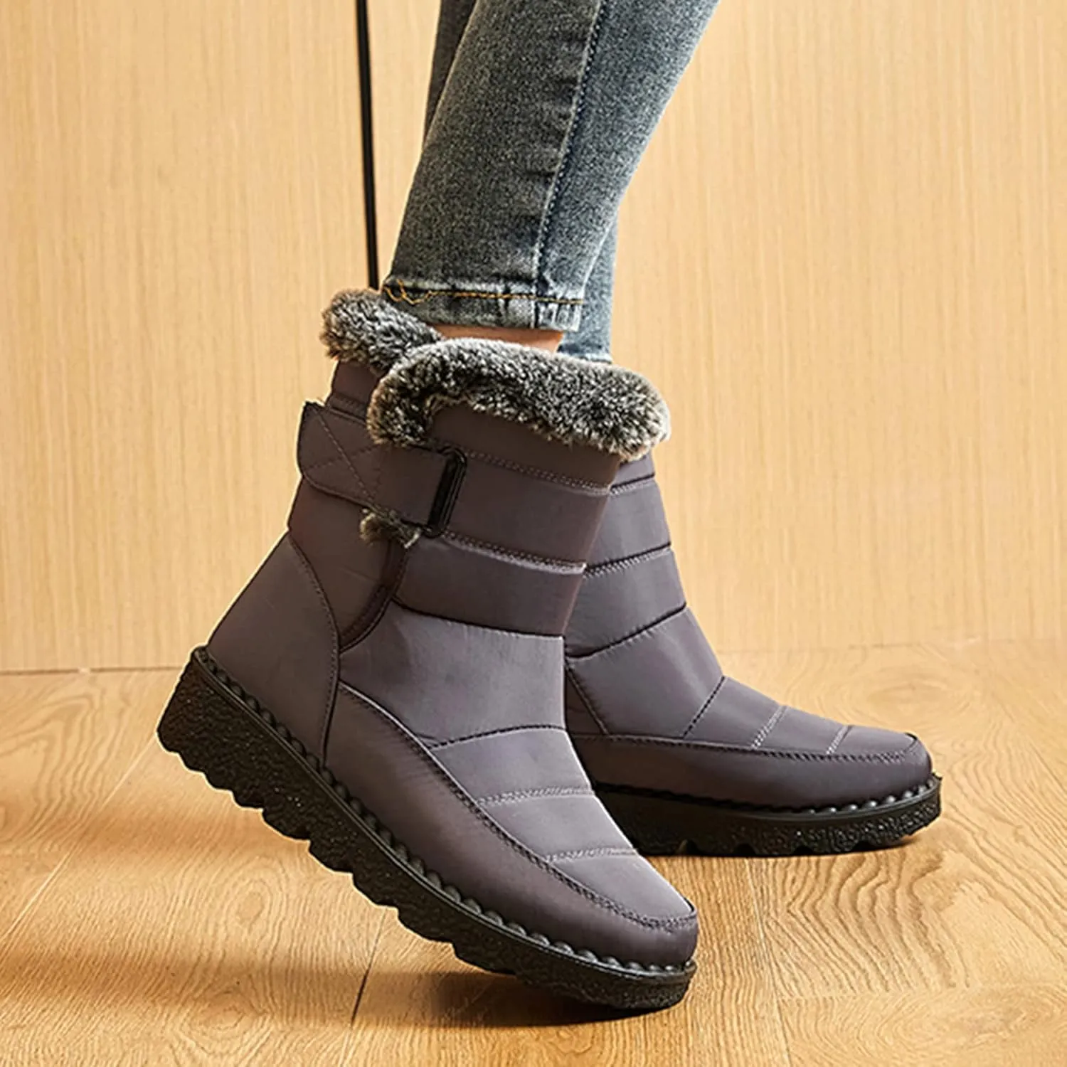 Tall Black Snow Boots for Women Women's Mid-Calf Waterproof Winter Snow Boots Women's Black Leather Winter Boots Womens Winter Snow Boots Waterproof Shoes Womens Leather Winter Boots Waterproof