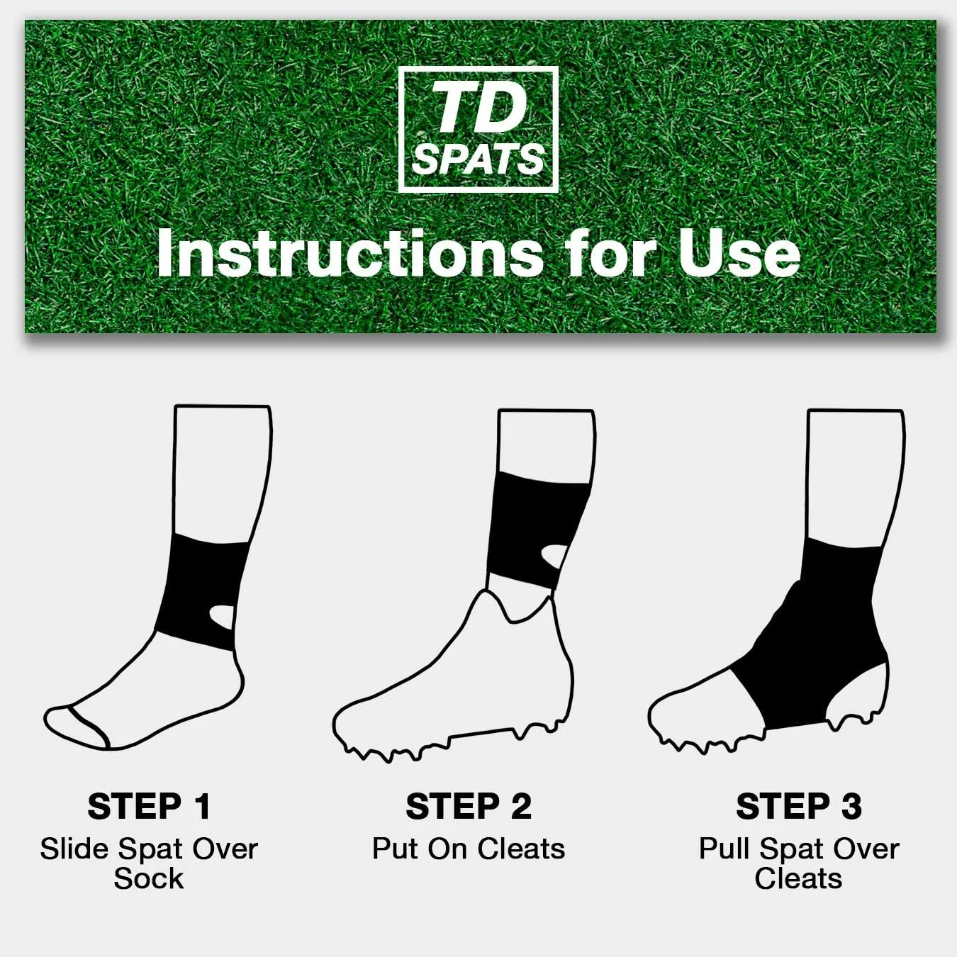 TD Spats Football Cleat Covers - Premium Wraps for Cleats | for Football, Soccer, Field Hockey, or Turf
