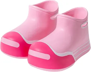 Toddler Ankle Boots Lightweight Water Proof Leather Short Rain Boots Adorable Rubber Comfy Boots for Boys Girls