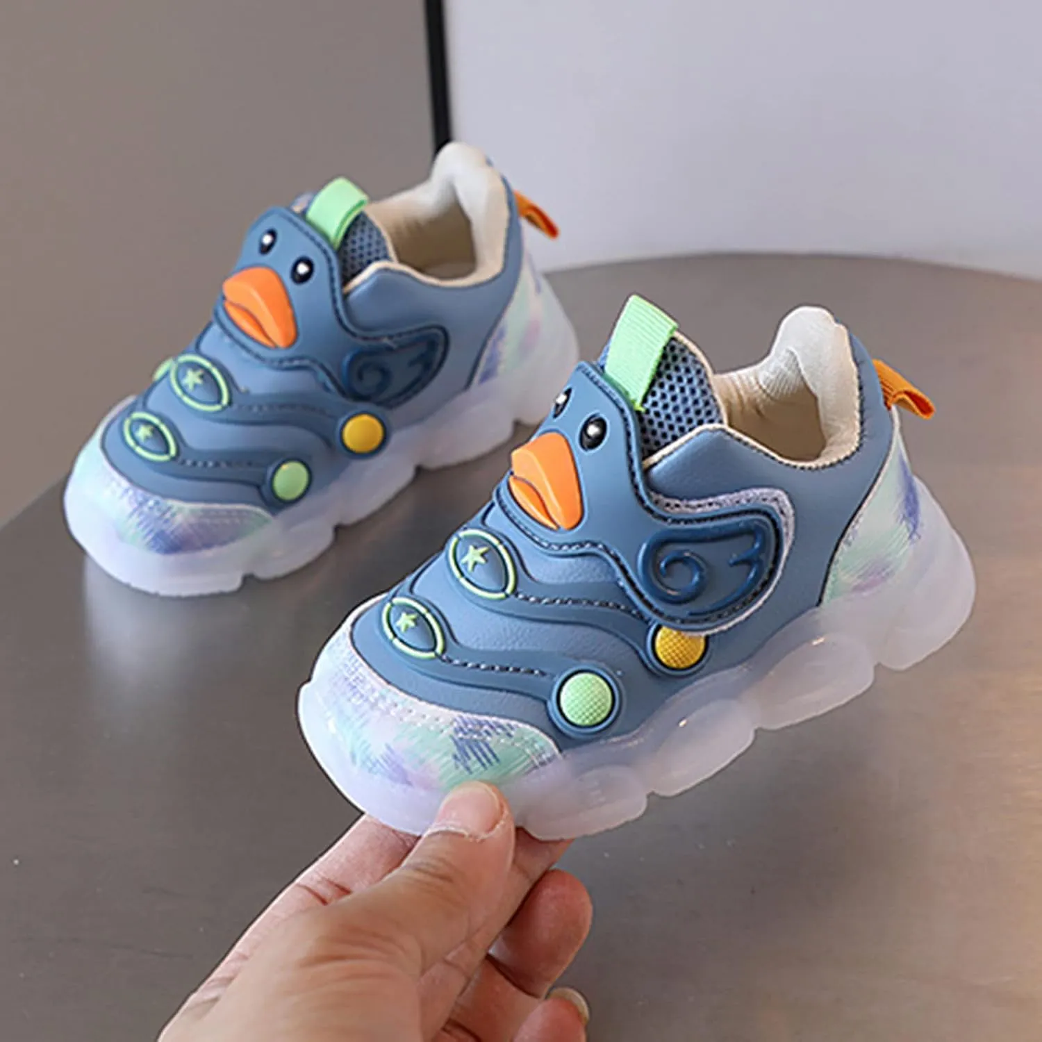 Toddler Boy Light Up Sneakers Children Sports Breathable Shoes Light Board Non Slip Soft Bottom Shoes