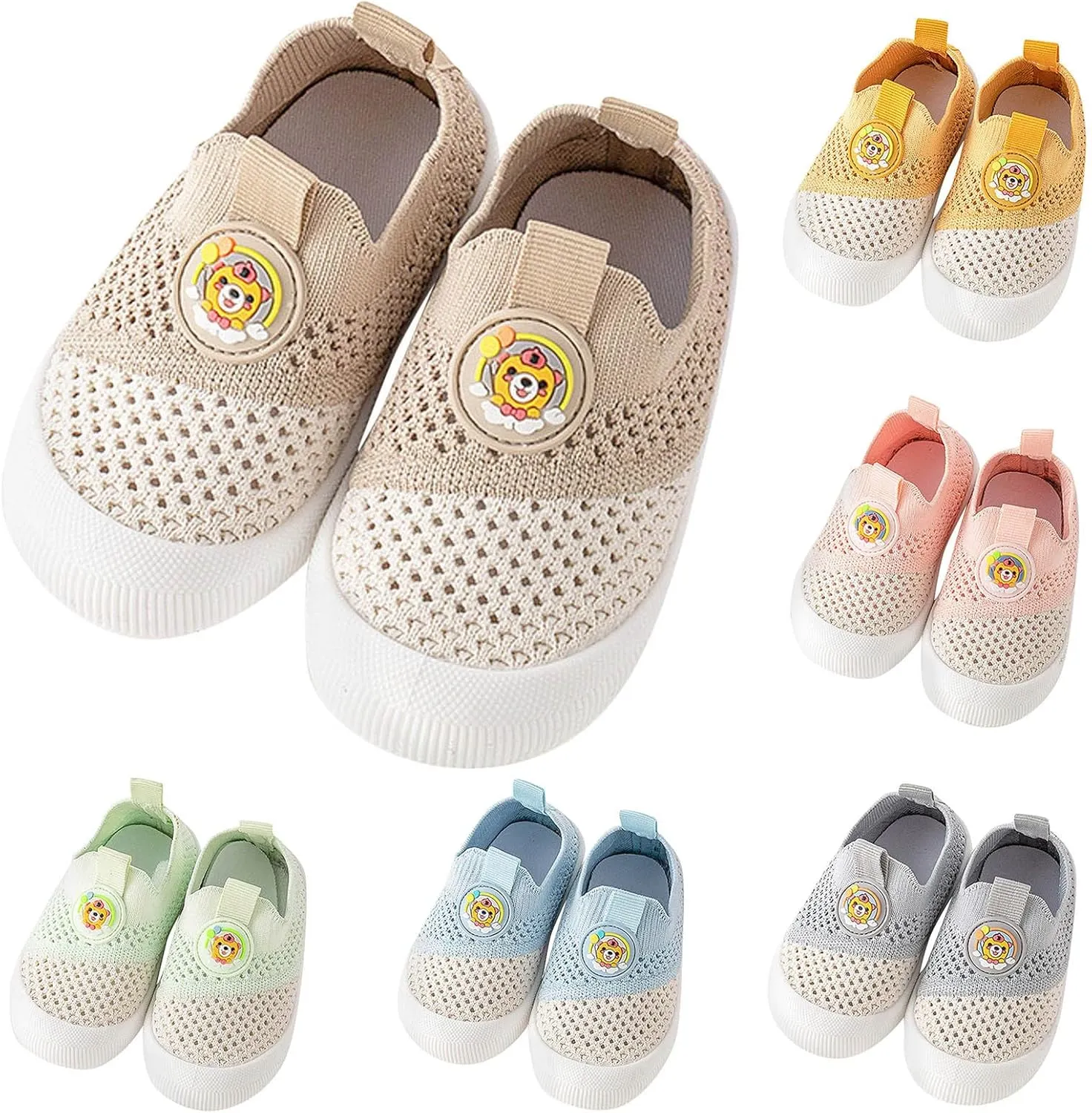 Toddler Girls Boys Sneakers Board Shoes Mesh Breathable Shoes Light Soft Soled 1 Year Old Walking