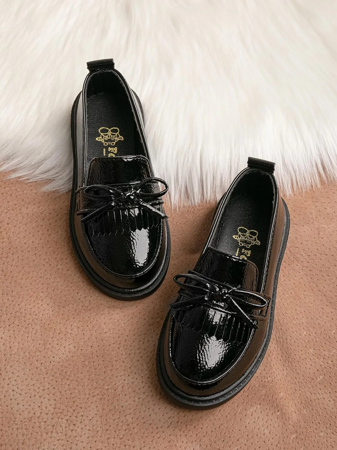 Toddler Girls Dress Shoes School Uniform Mary Jane Flats Little Kids Oxfords Comfortable Slip on Platform Flats for Wedding Party School