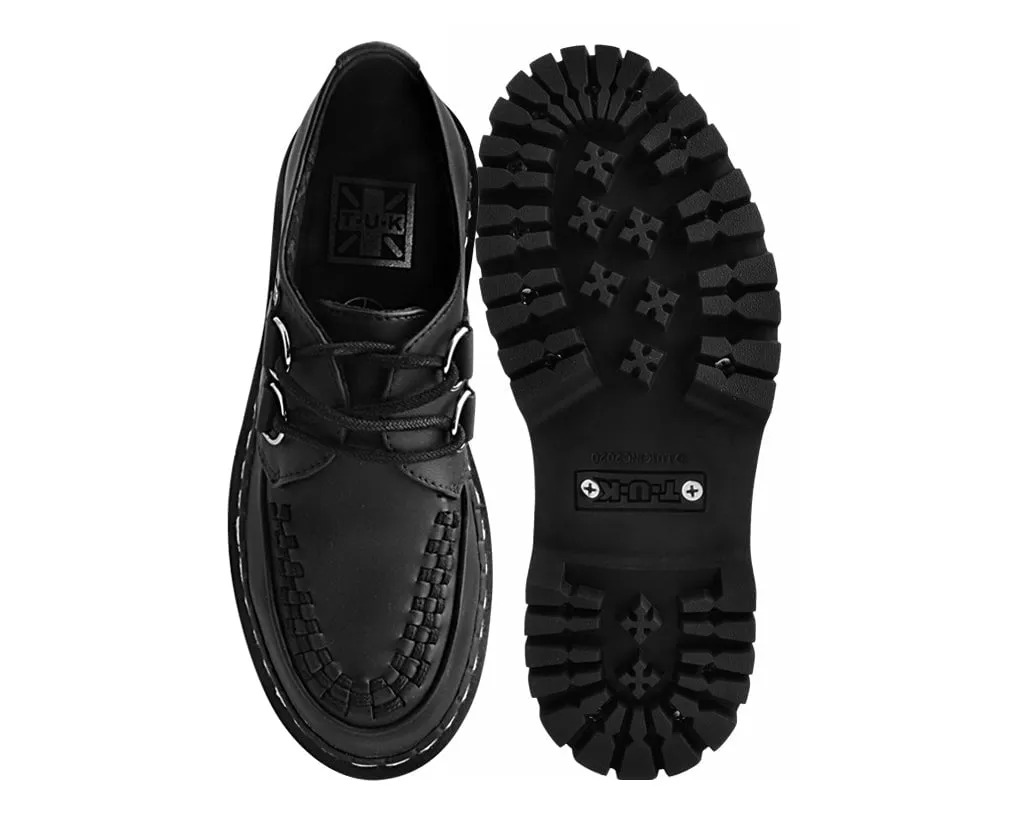 TUK Black Leather Double Decker Creeper