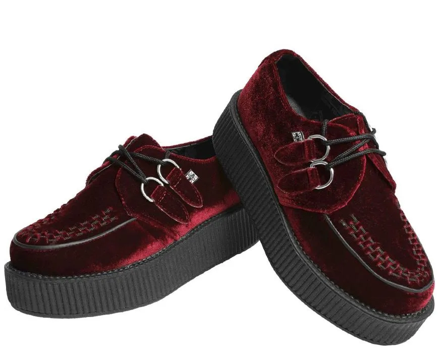 TUK Burgundy Velvet Mondo Creeper V8463