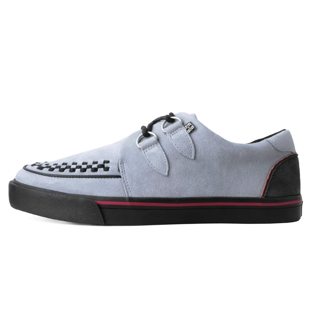 TUK Grey Suede and Red Trim Interlace Sneaker Creeper A3048