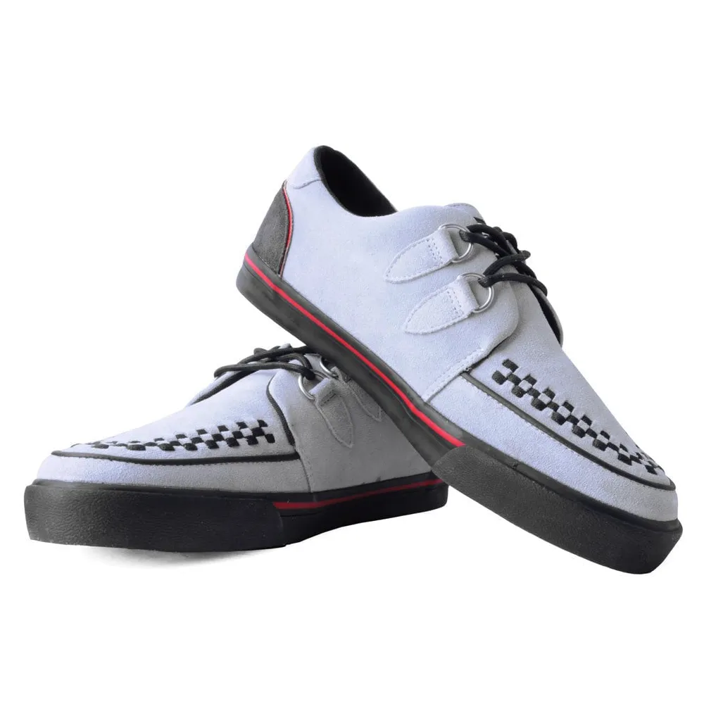 TUK Grey Suede and Red Trim Interlace Sneaker Creeper A3048