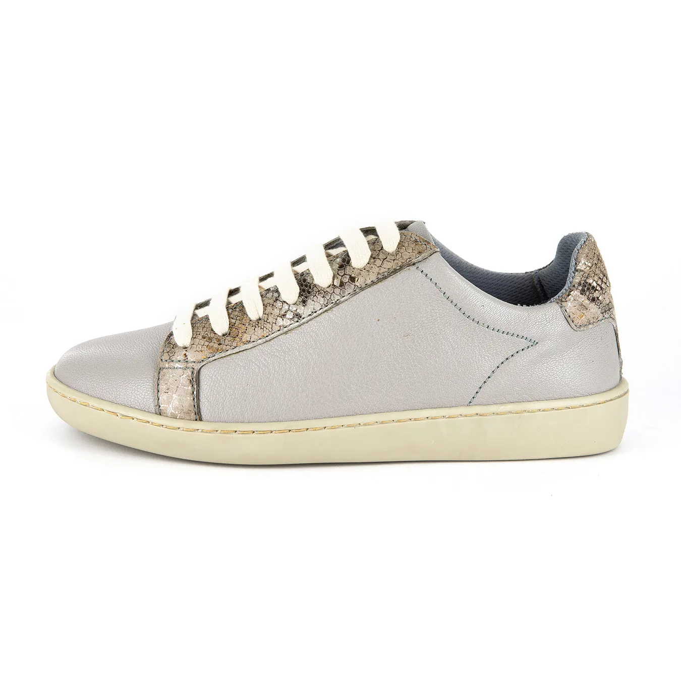 Umpendi : Ladies Leather Sneaker in Quarry Cayak & Opal Rockafella