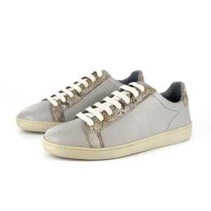 Umpendi : Ladies Leather Sneaker in Quarry Cayak & Opal Rockafella