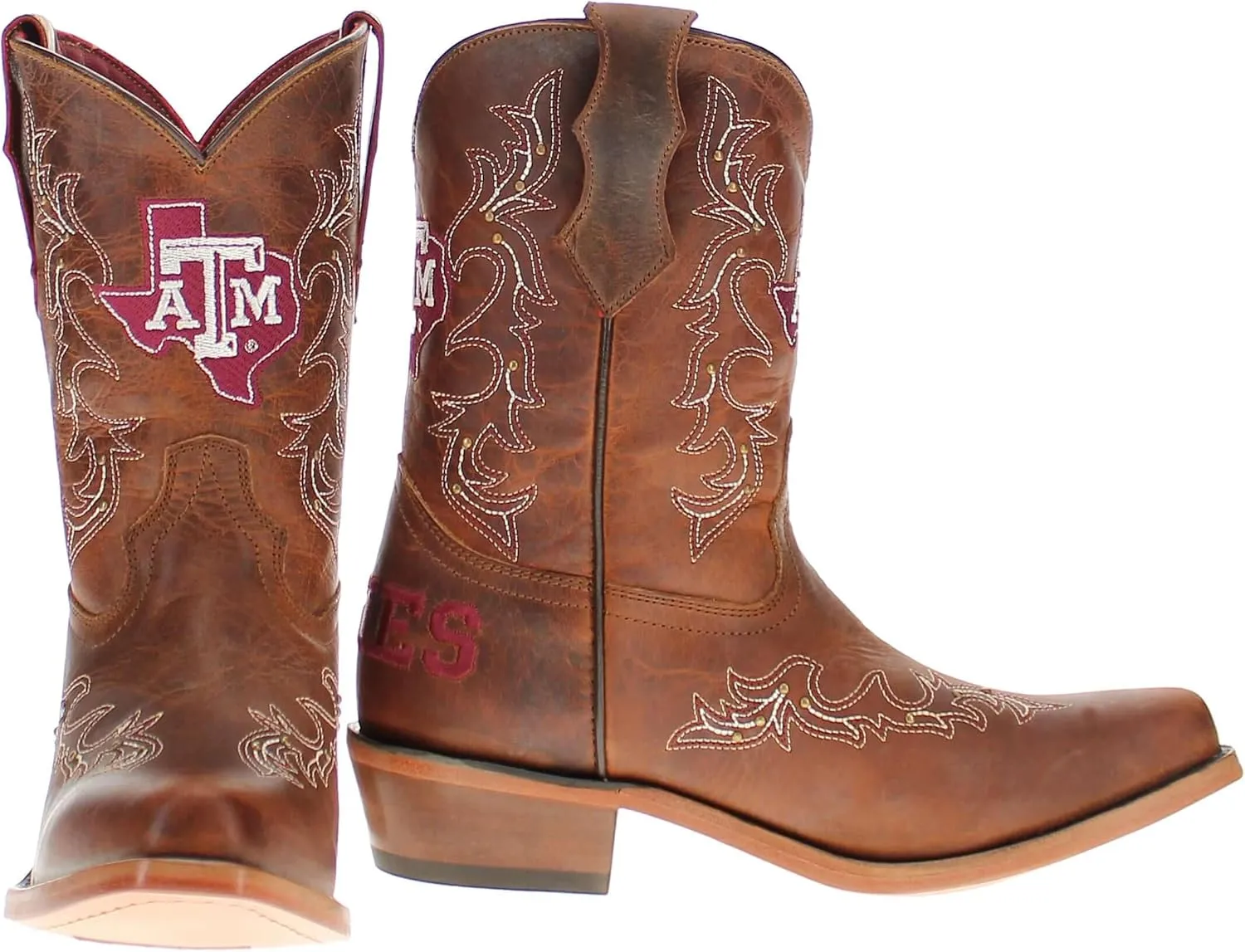 Vaccari Girls Amelia Genuine Leather Snip Toe Officially Licensed NCAA League Toddler/Kids Boots